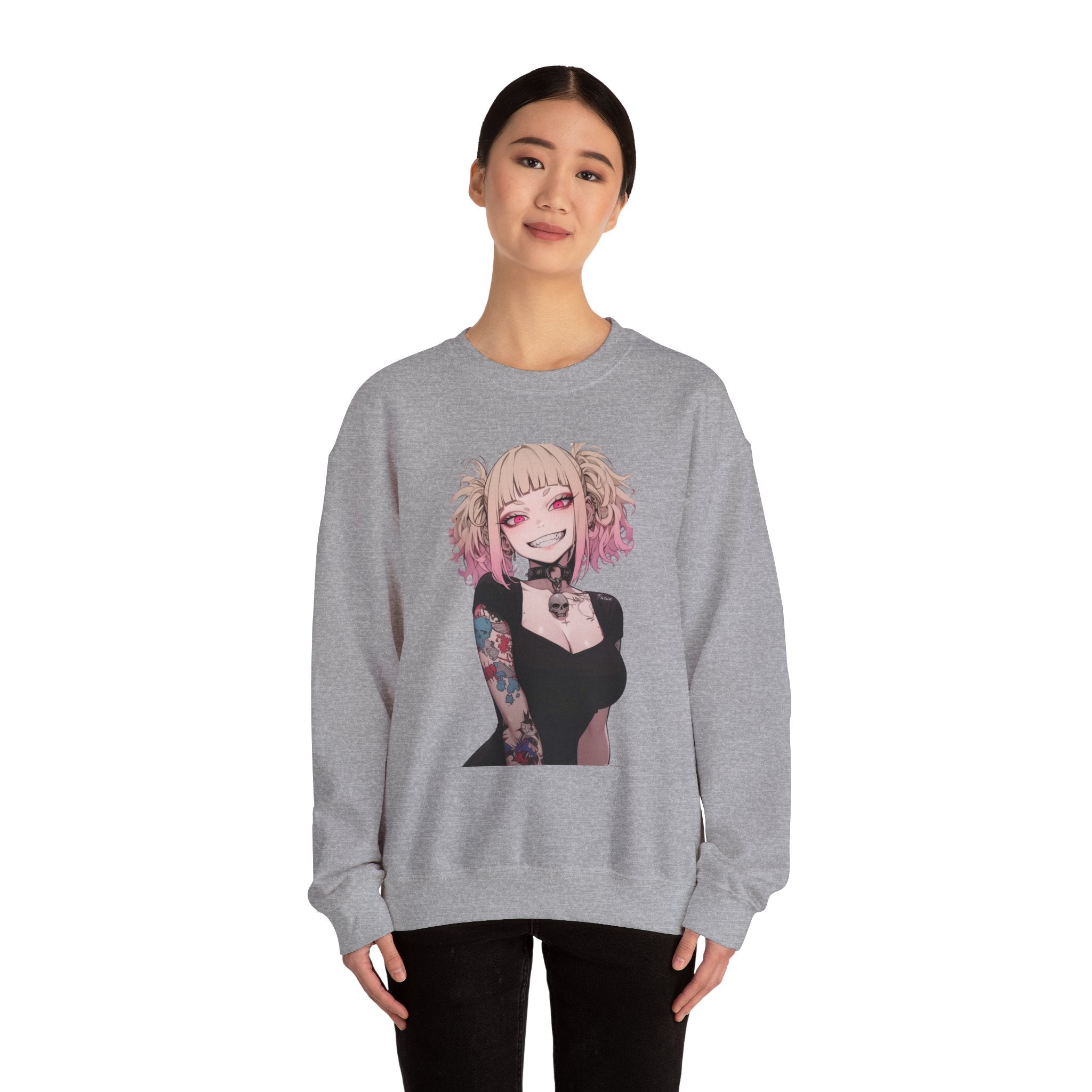 Gothic Himiko Toga Tattooed Crazy Unisex Heavy Blend™ Crewneck Sweatshirt