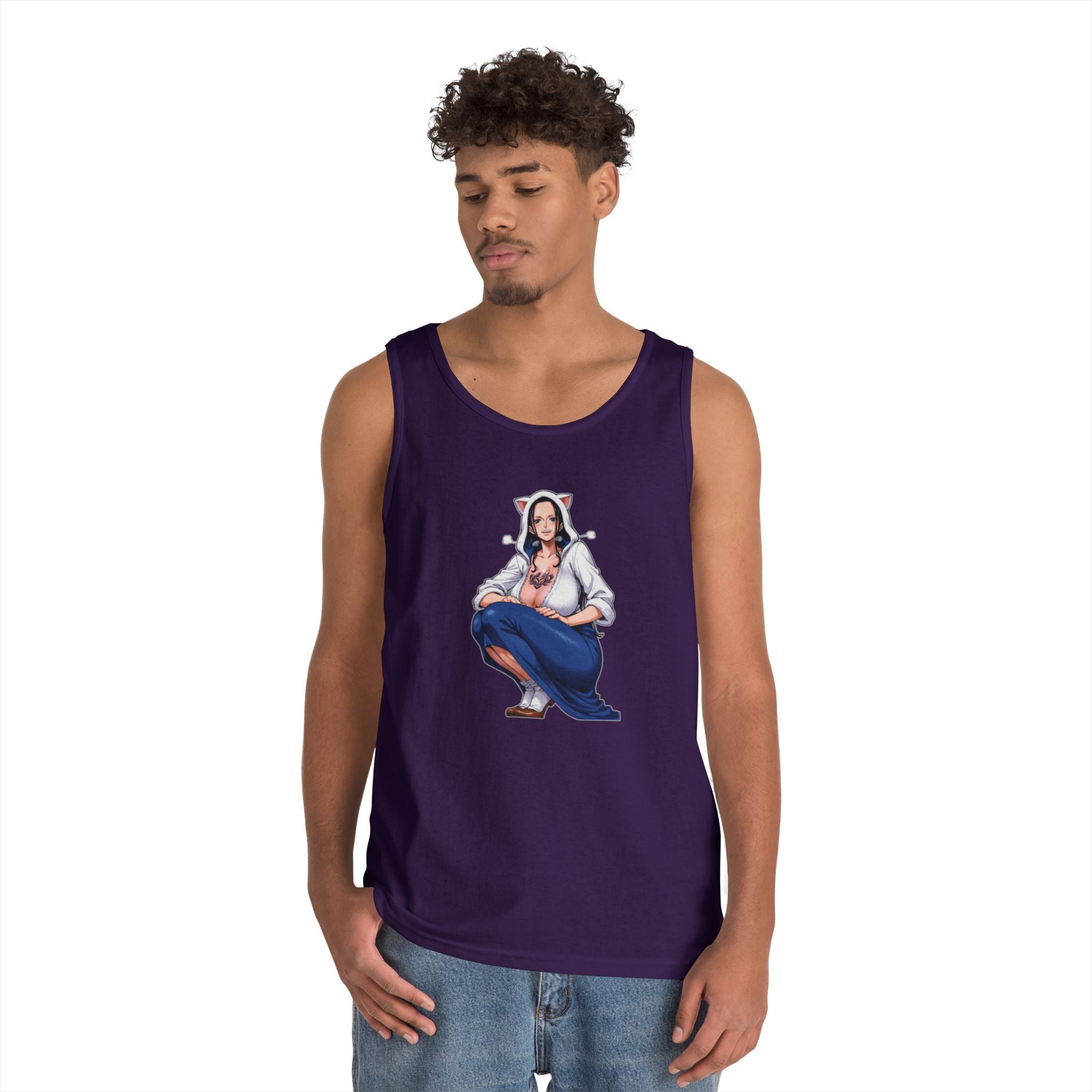 Nico Robin Catgirl Casual Anime Heavy Cotton Tank Top