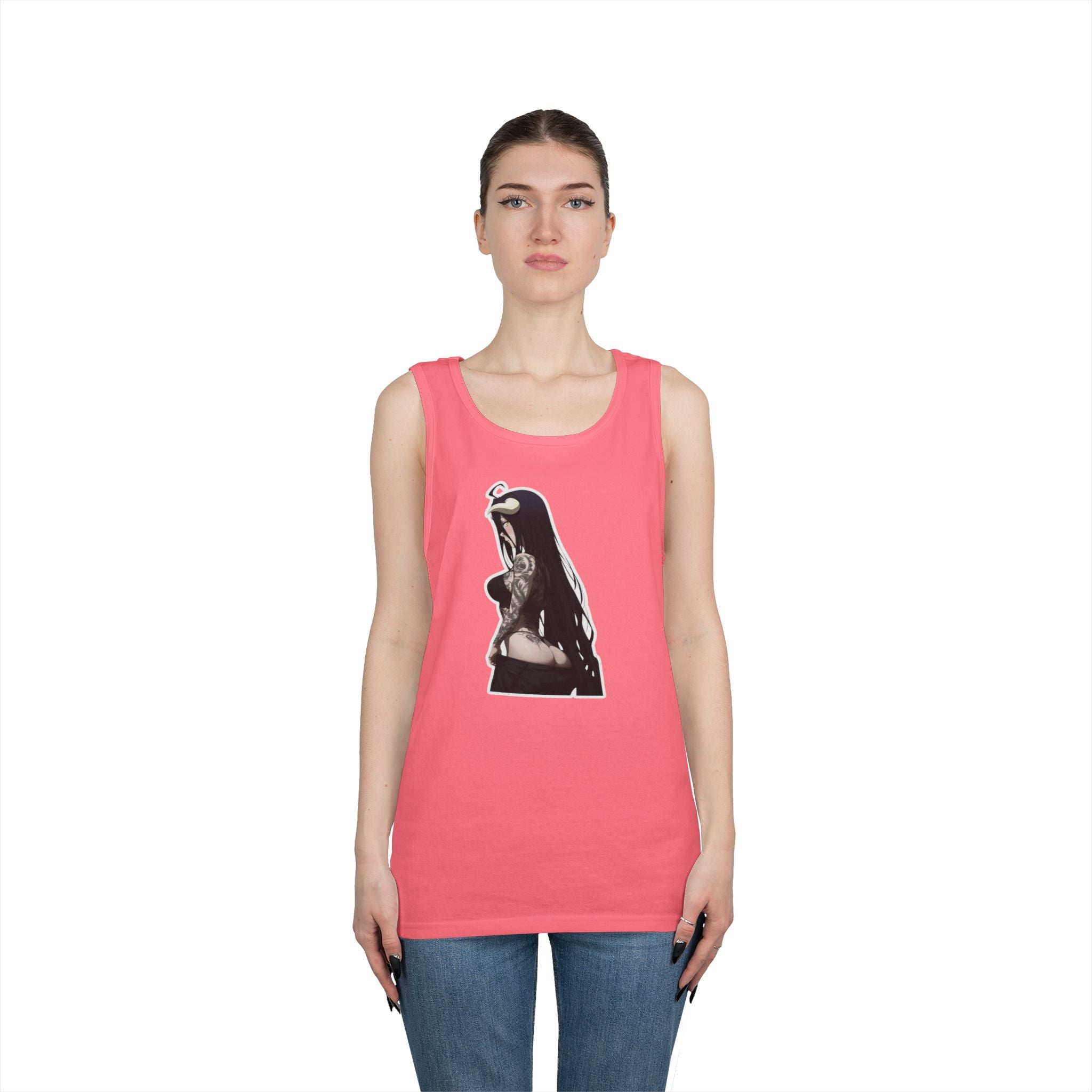 Albedo From Overlord Gothic Tattooed Heavy Cotton Tank Top