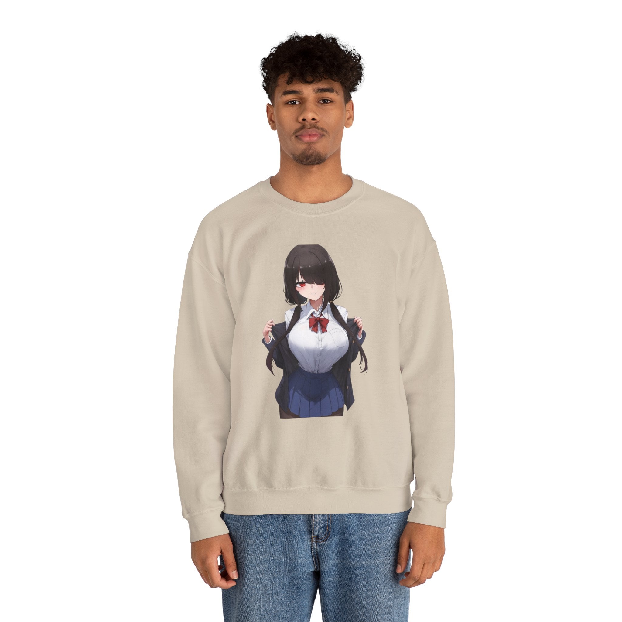 Tokisaki Kurum Schoolgirl Gothic Seductive Unisex Heavy Blend™ Crewneck Sweatshirt