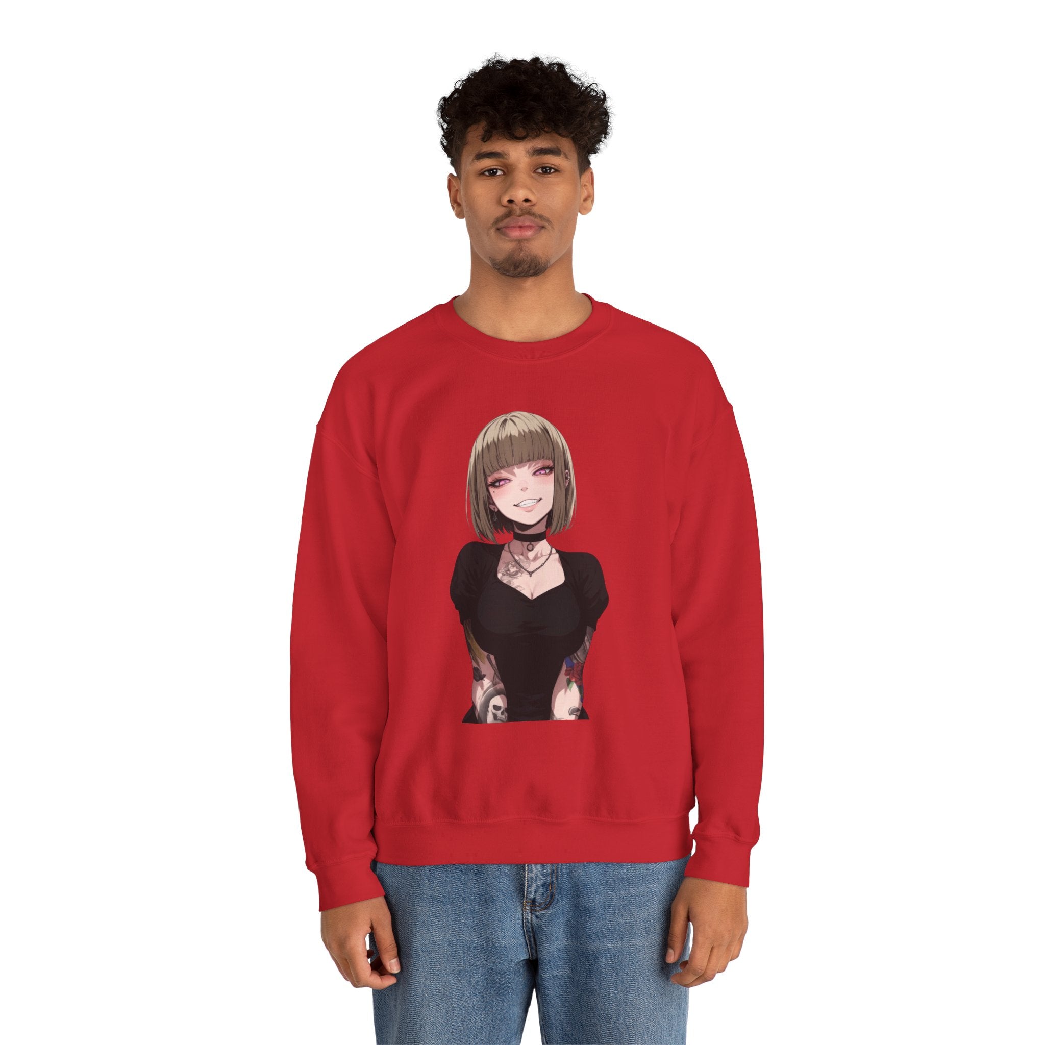 Sexy Style Himiko Toga Skull Tattooed Unisex Heavy Blend™ Crewneck Sweatshirt