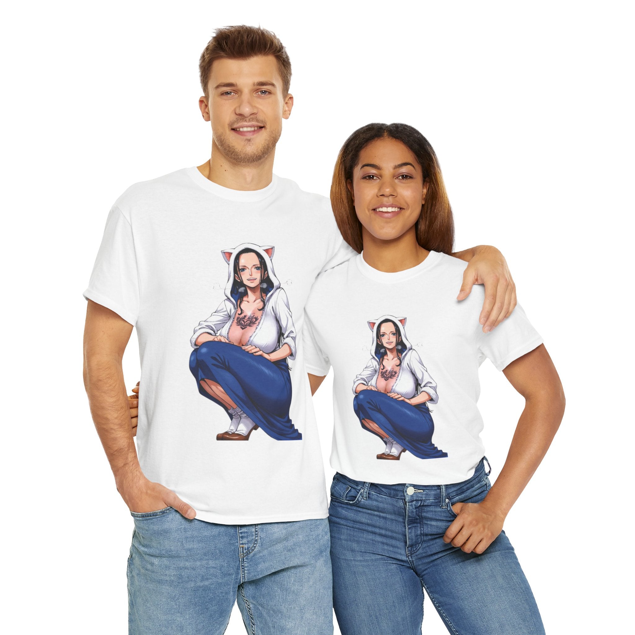 Nico Robin Catgirl Casual Anime Heavy Cotton Tee