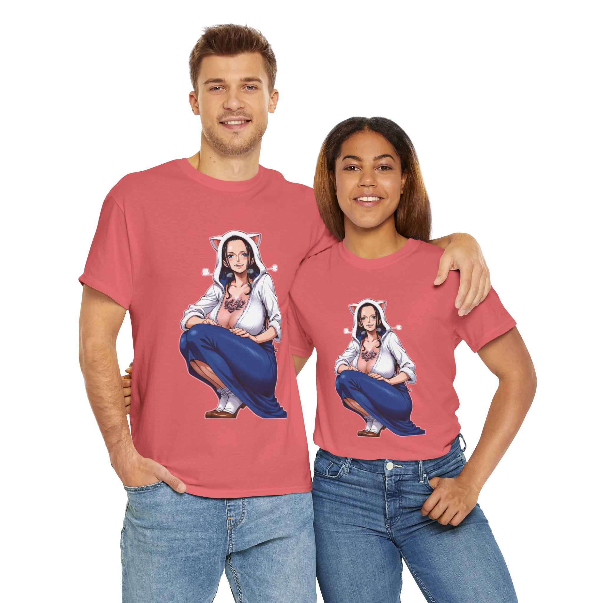 Nico Robin Catgirl Casual Anime Heavy Cotton Tee