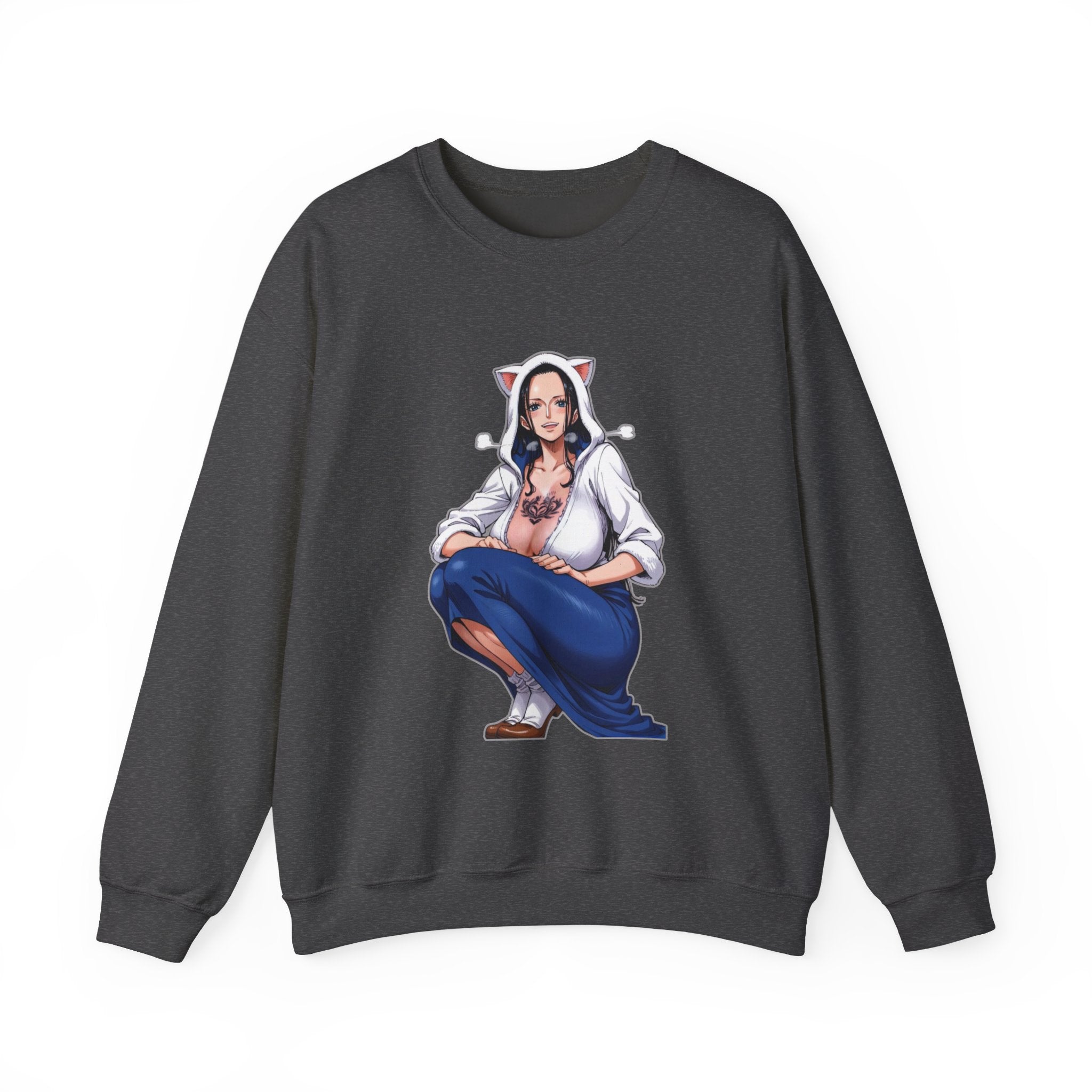 Nico Robin Catgirl Casual Anime Unisex Heavy Blend™ Crewneck Sweatshirt