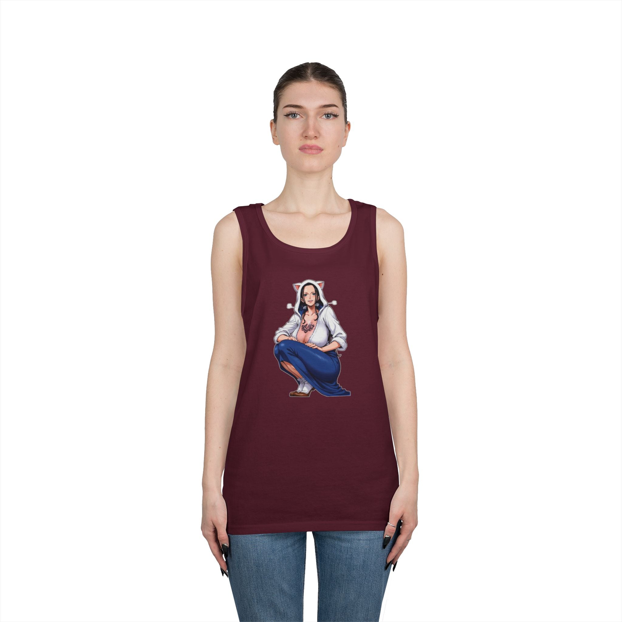Nico Robin Catgirl Casual Anime Heavy Cotton Tank Top