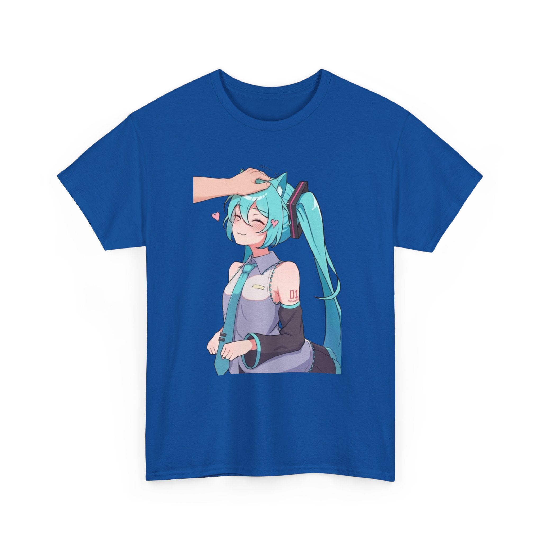 Hatsune Miku Headpat Smiling Catgirl Heavy Cotton Tee
