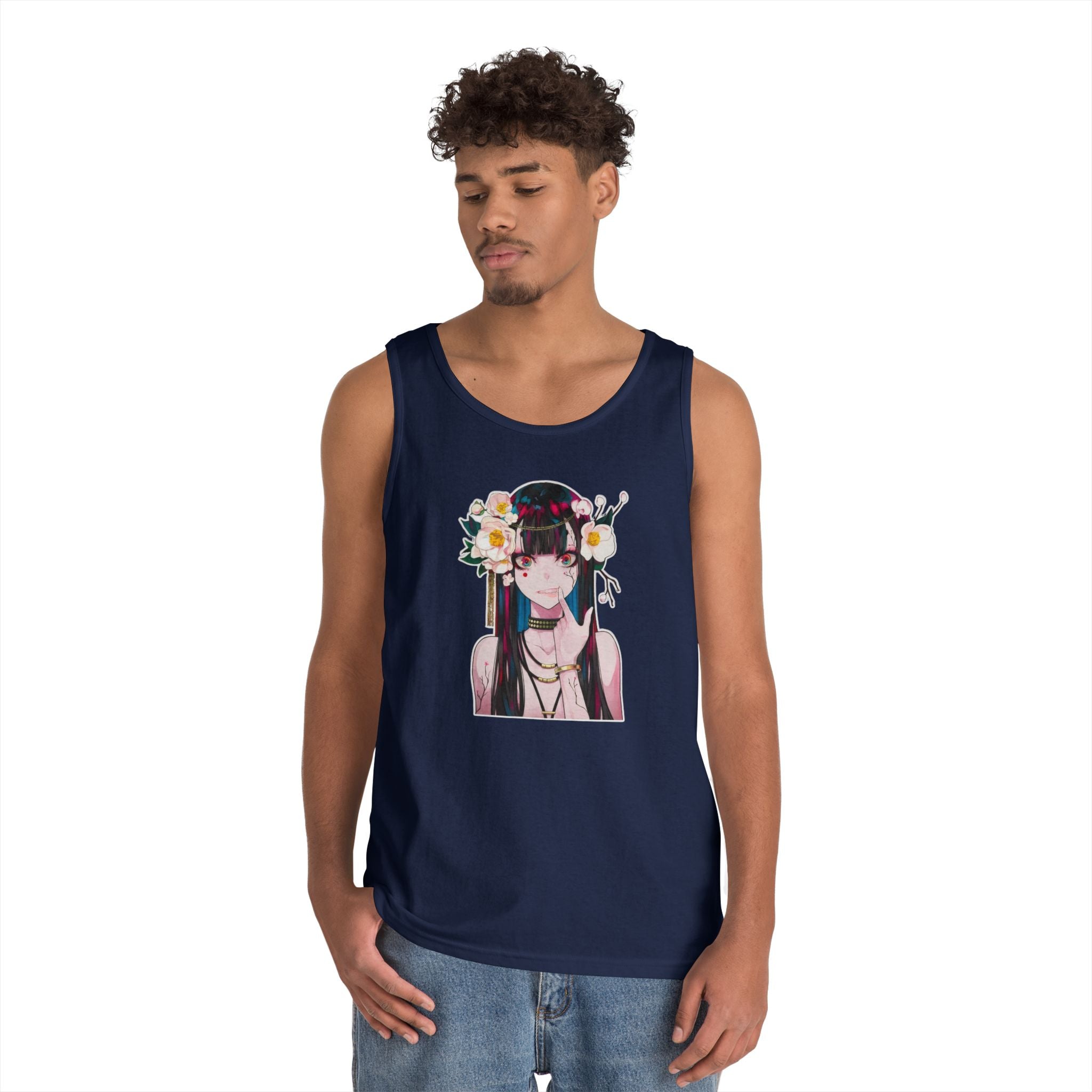 Vampire Girl Dark Fantasy Heavy Cotton Tank Top