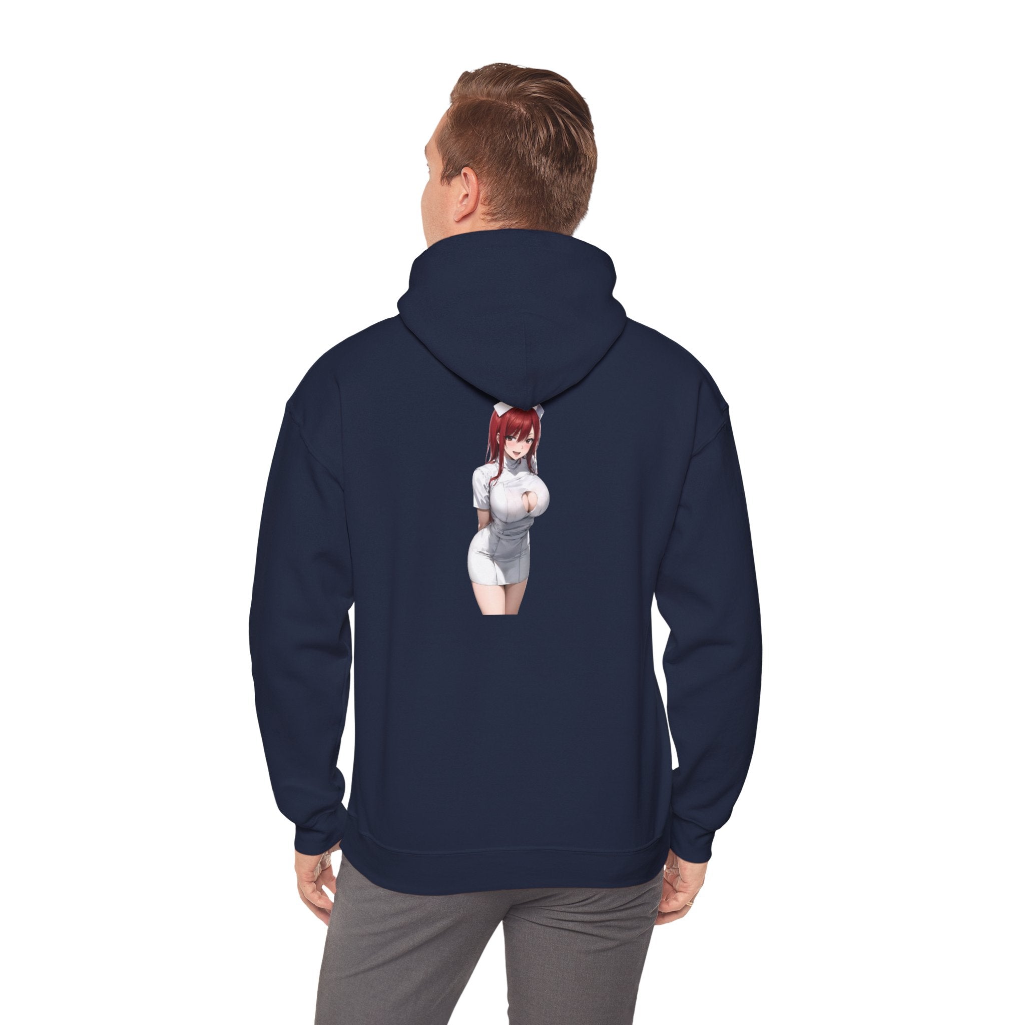 Ezra Scarlet Nurse Uniform Anime Unisex Heavy Blend™ Hooded Sweatshirt