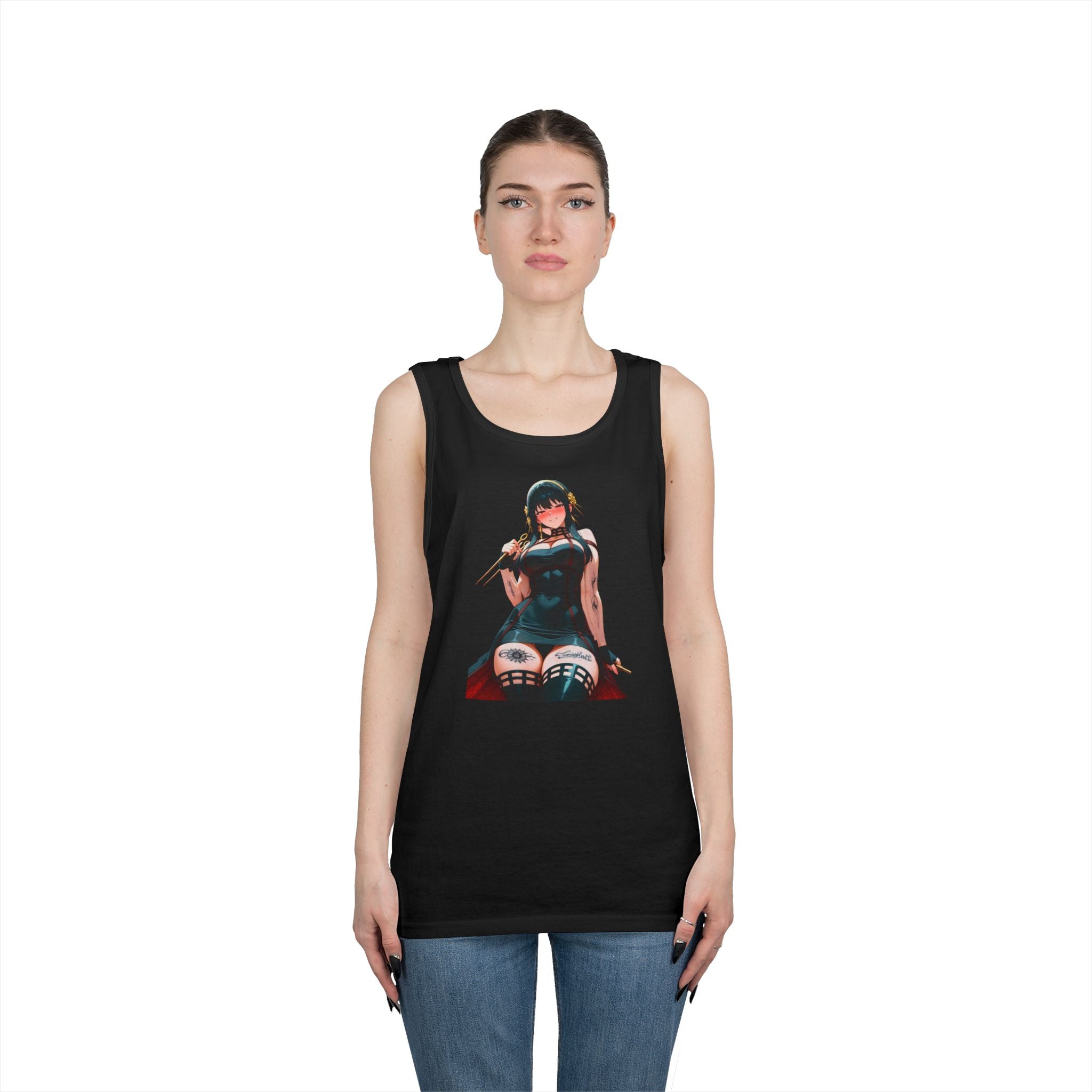 Yor Forger Assassin Gothic Tattooed Heavy Cotton Tank Top