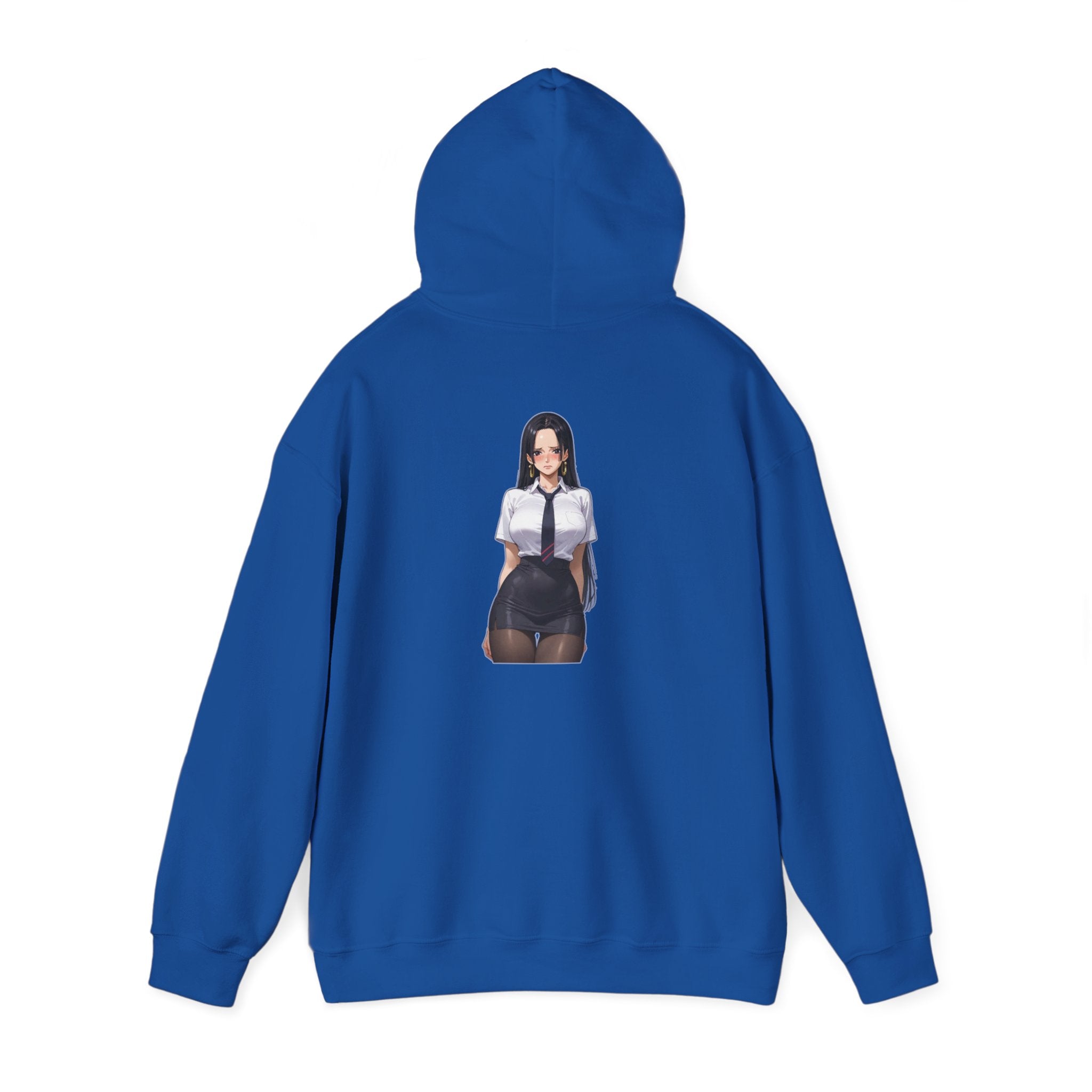Nico Robin Office Lady Blushing Anime Unisex Heavy Blend™ Hooded Sweatshirt
