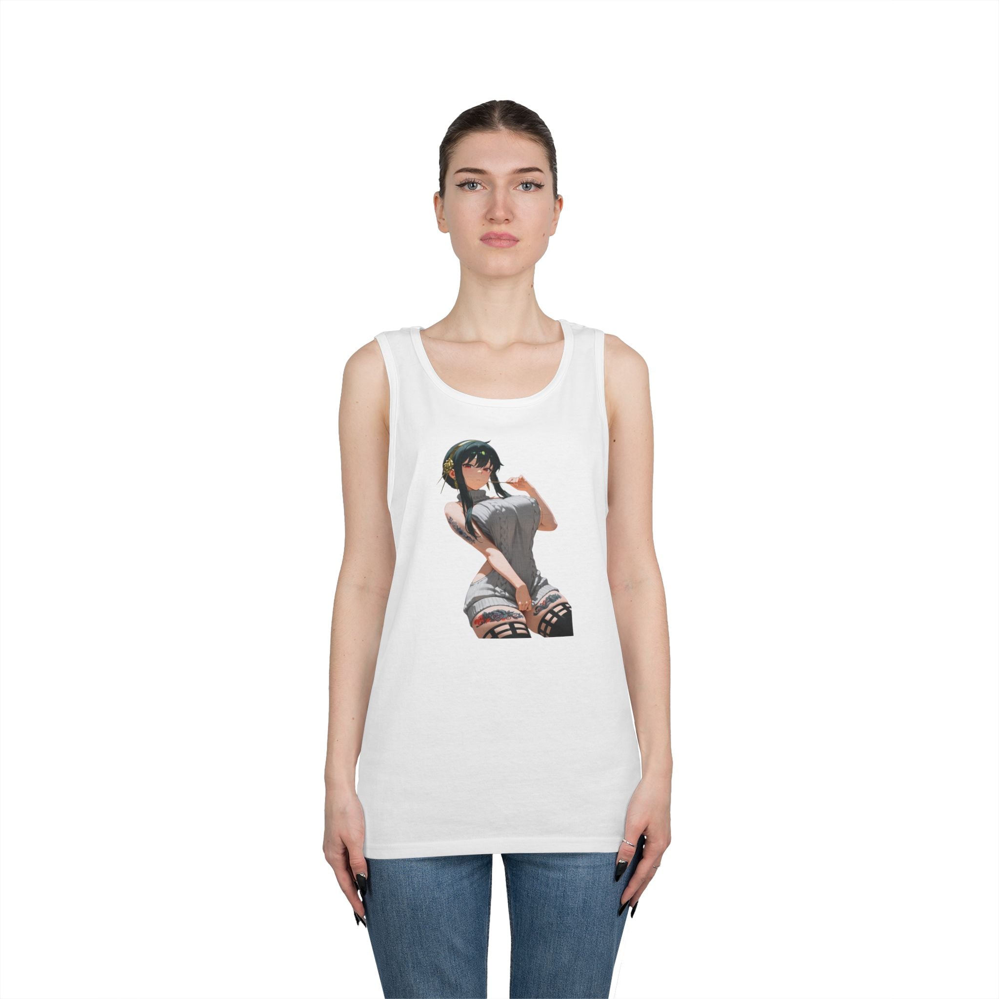 Yor Forger Sexy Tattooed Anime Heavy Cotton Tank Top