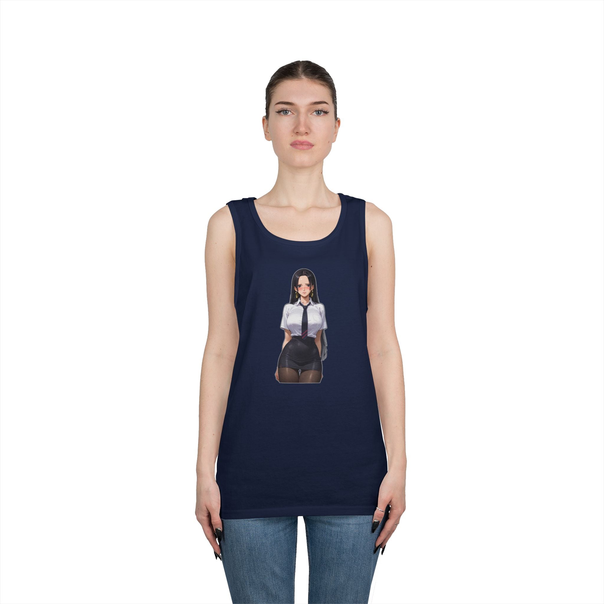 Nico Robin Office Lady Blushing Heavy Cotton Tank Top