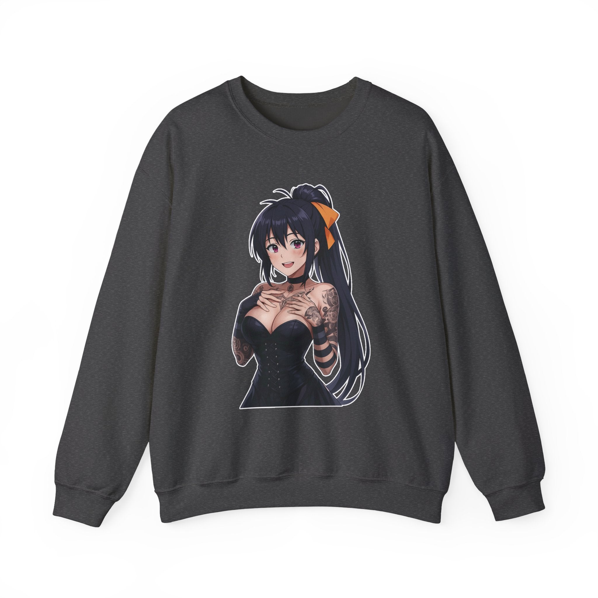 Gothic Style Akeno Himejima Tattoed Waifu Unisex Heavy Blend™ Crewneck Sweatshirt