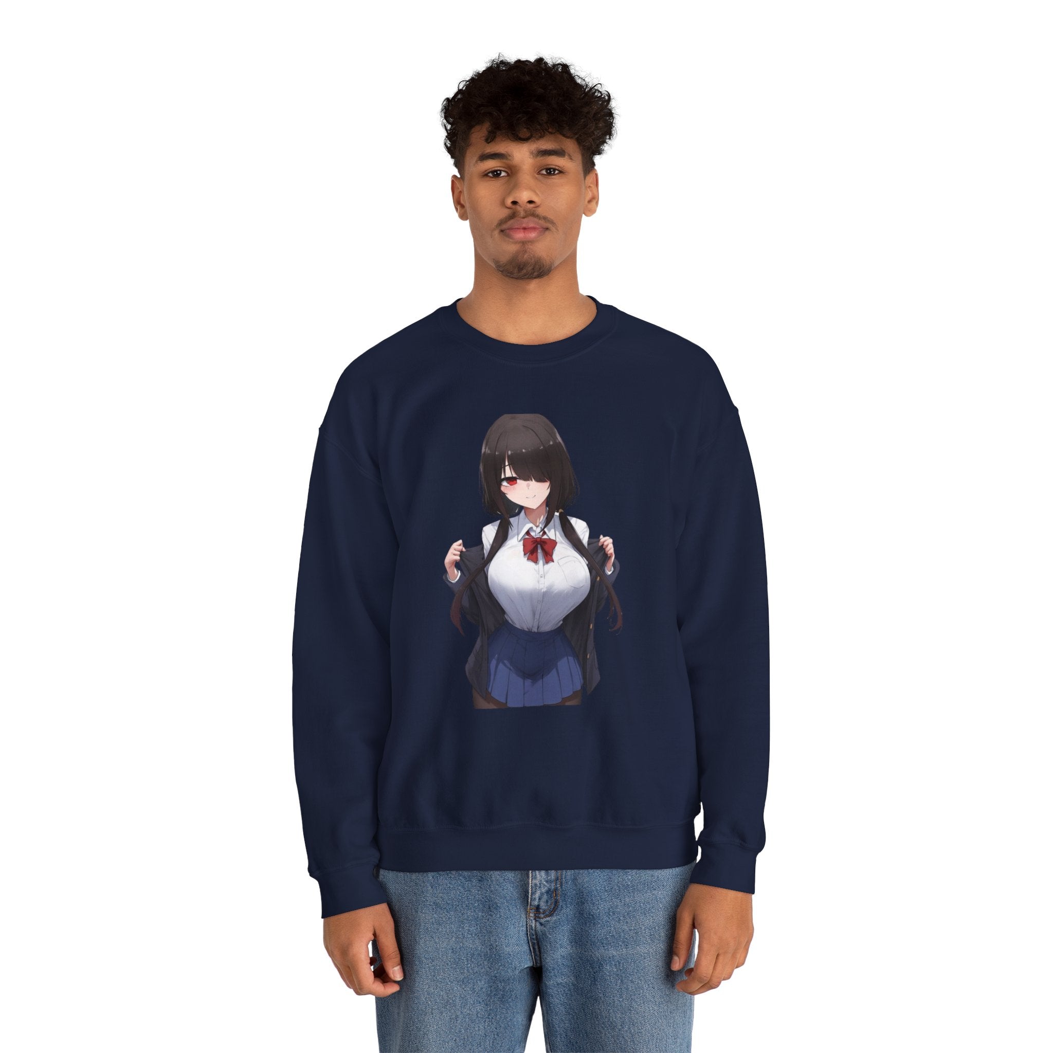 Tokisaki Kurum Schoolgirl Gothic Seductive Unisex Heavy Blend™ Crewneck Sweatshirt
