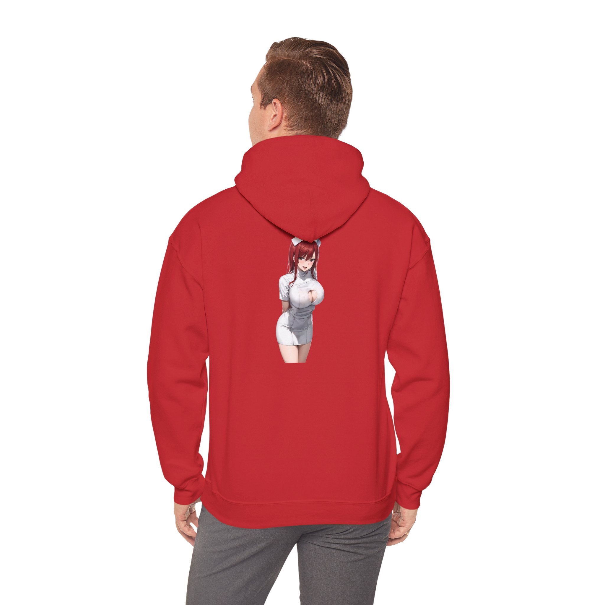 Ezra Scarlet Nurse Uniform Anime Unisex Heavy Blend™ Hooded Sweatshirt