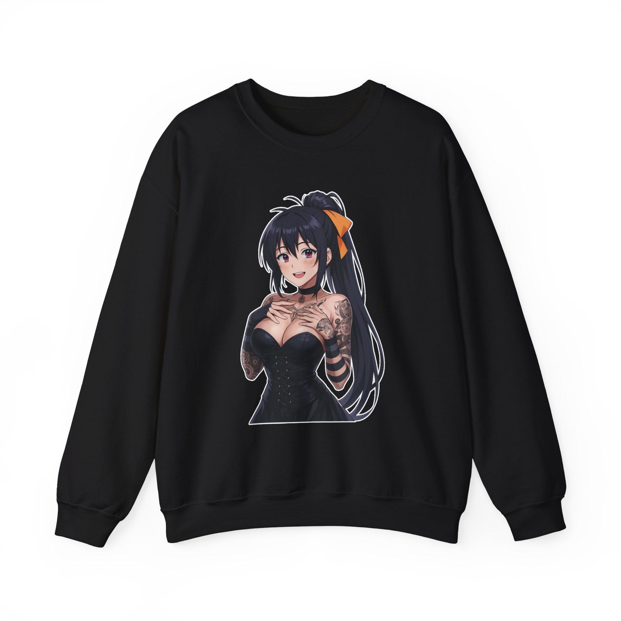 Gothic Style Akeno Himejima Tattoed Waifu Unisex Heavy Blend™ Crewneck Sweatshirt