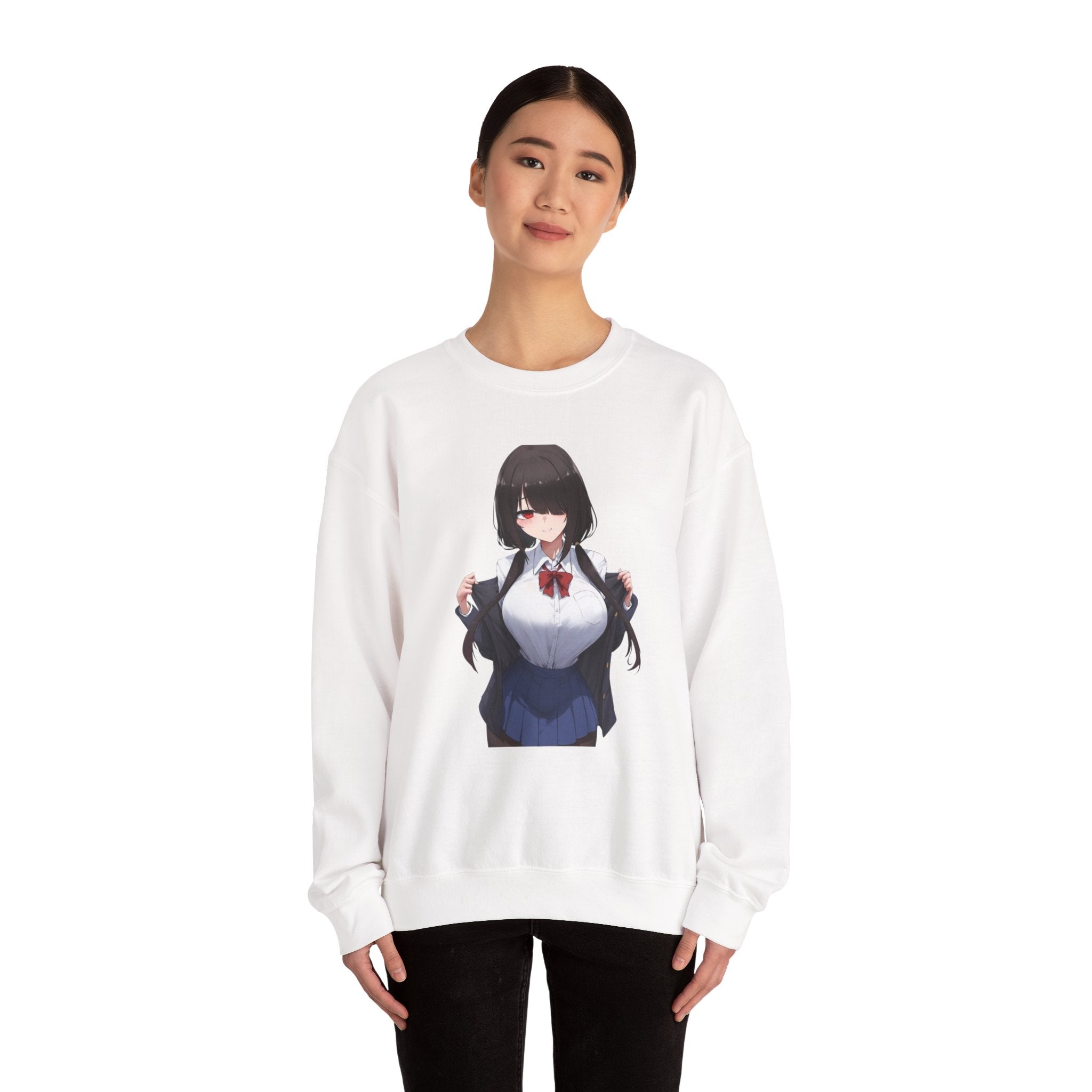 Tokisaki Kurum Schoolgirl Gothic Seductive Unisex Heavy Blend™ Crewneck Sweatshirt