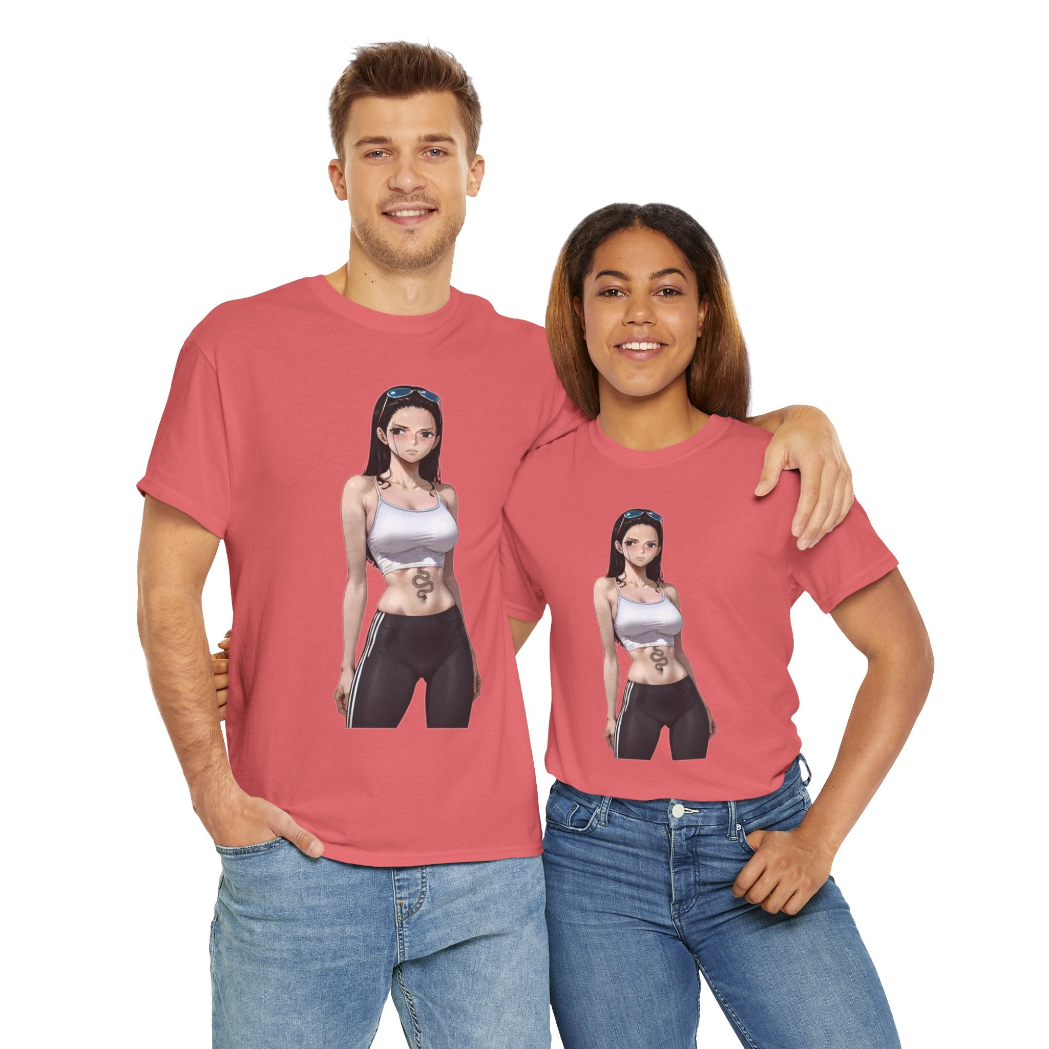 Nico Robin Sporty Snake Tattoo Anime Heavy Cotton Tee