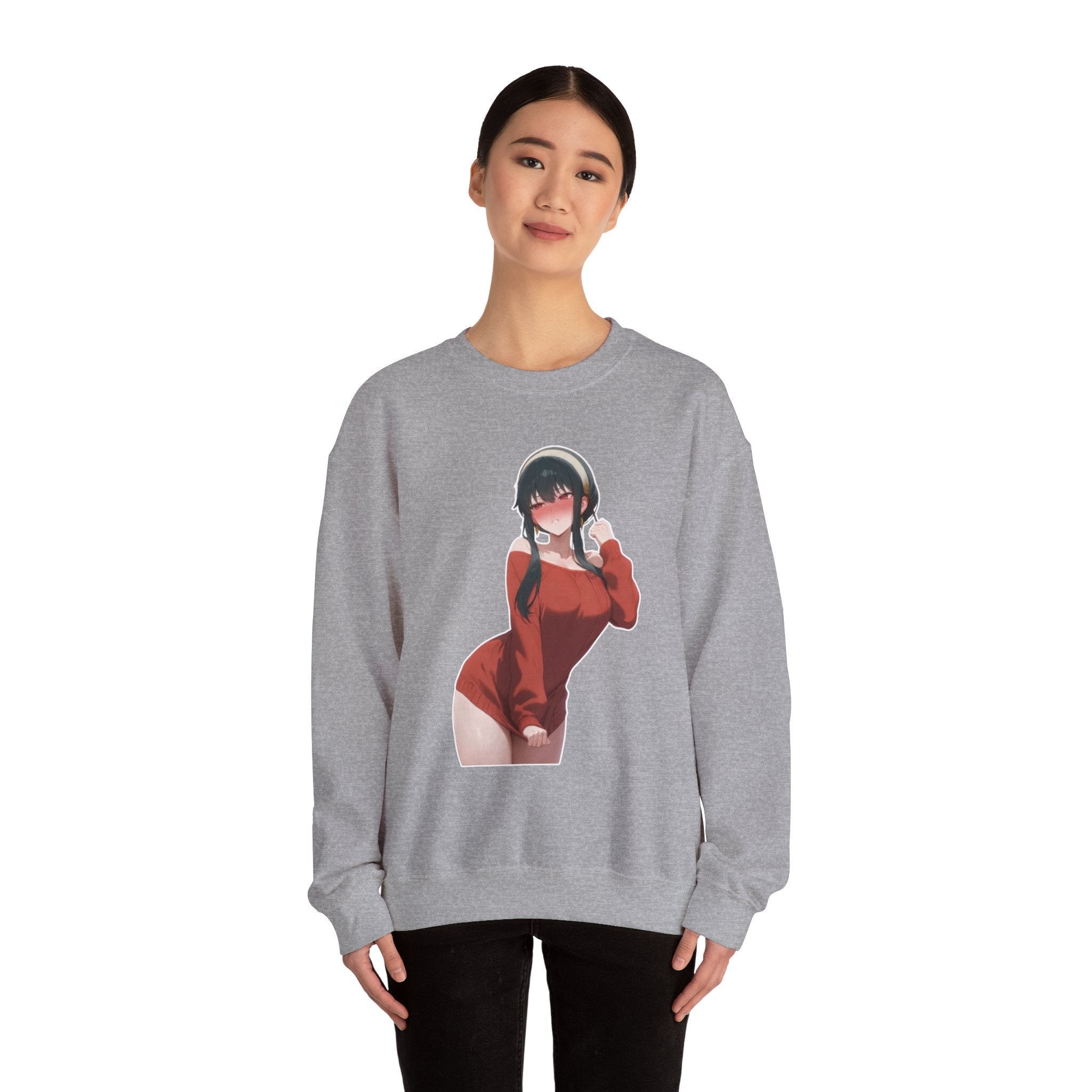 Yor Forger Blushing Waifu Unisex Heavy Blend™ Crewneck Sweatshirt