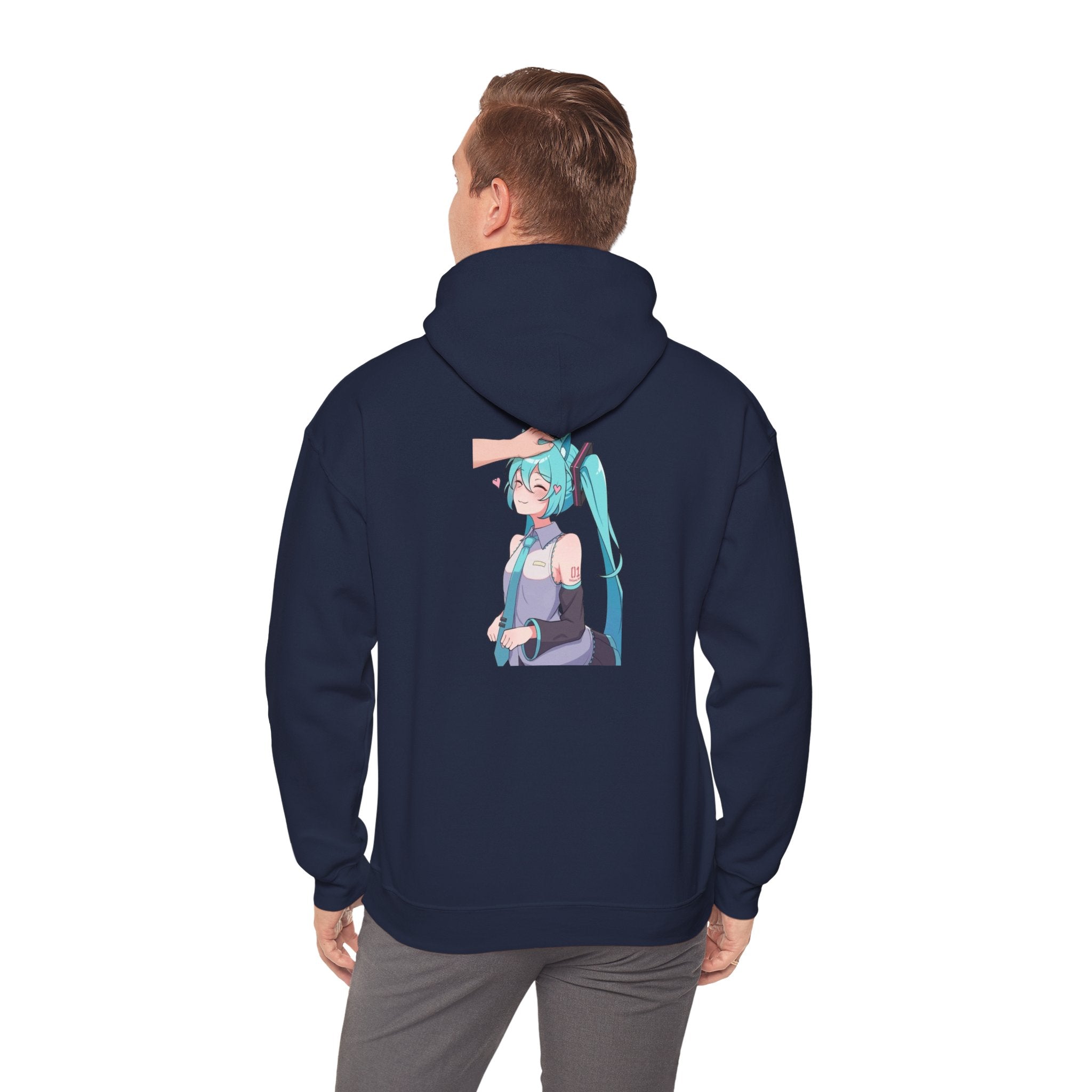 Hatsune Miku Headpat Smiling Catgirl Unisex Heavy Blend™ Hooded Sweatshirt