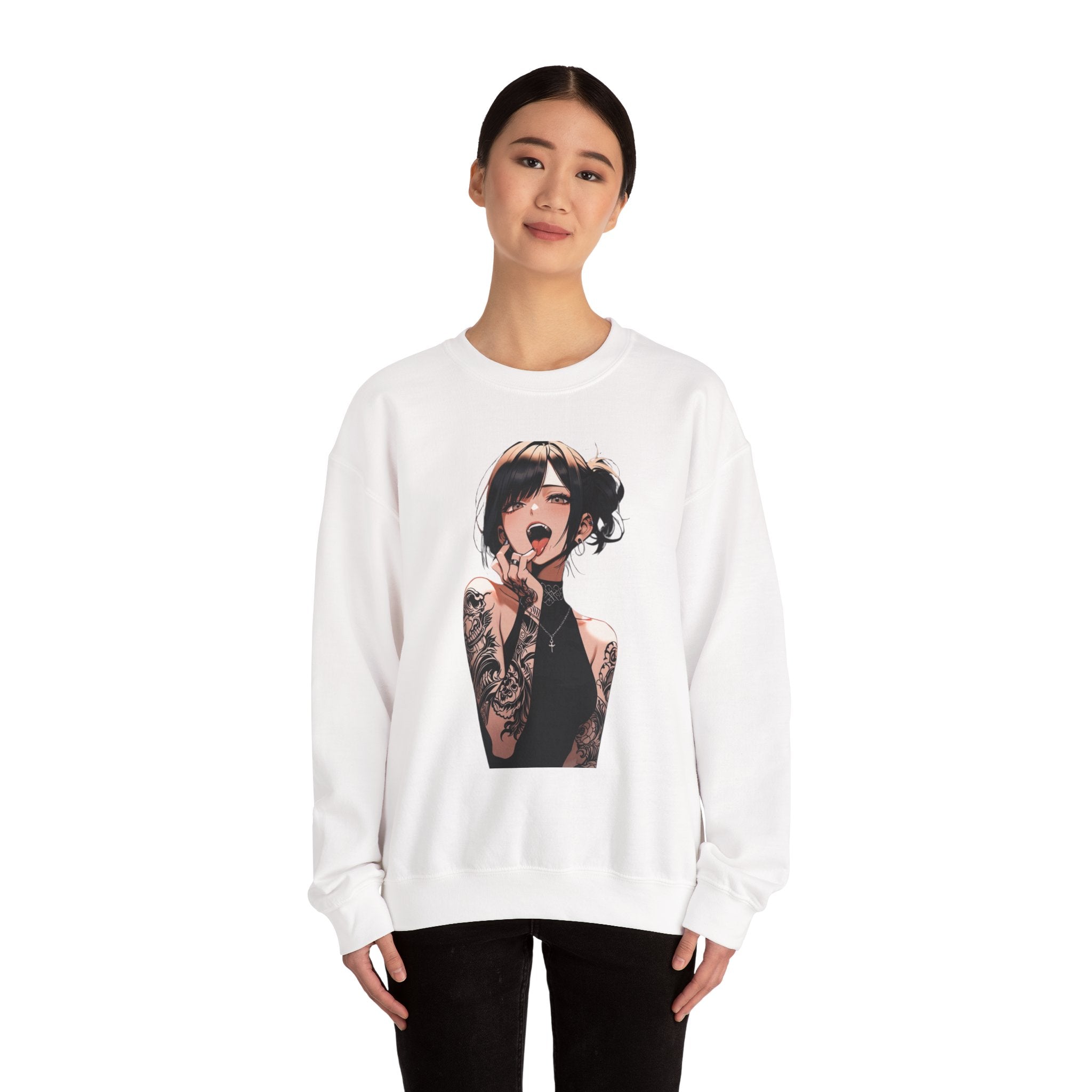 Gothic Himiko Toga Tattooed Ahegao Unisex Heavy Blend™ Crewneck Sweatshirt