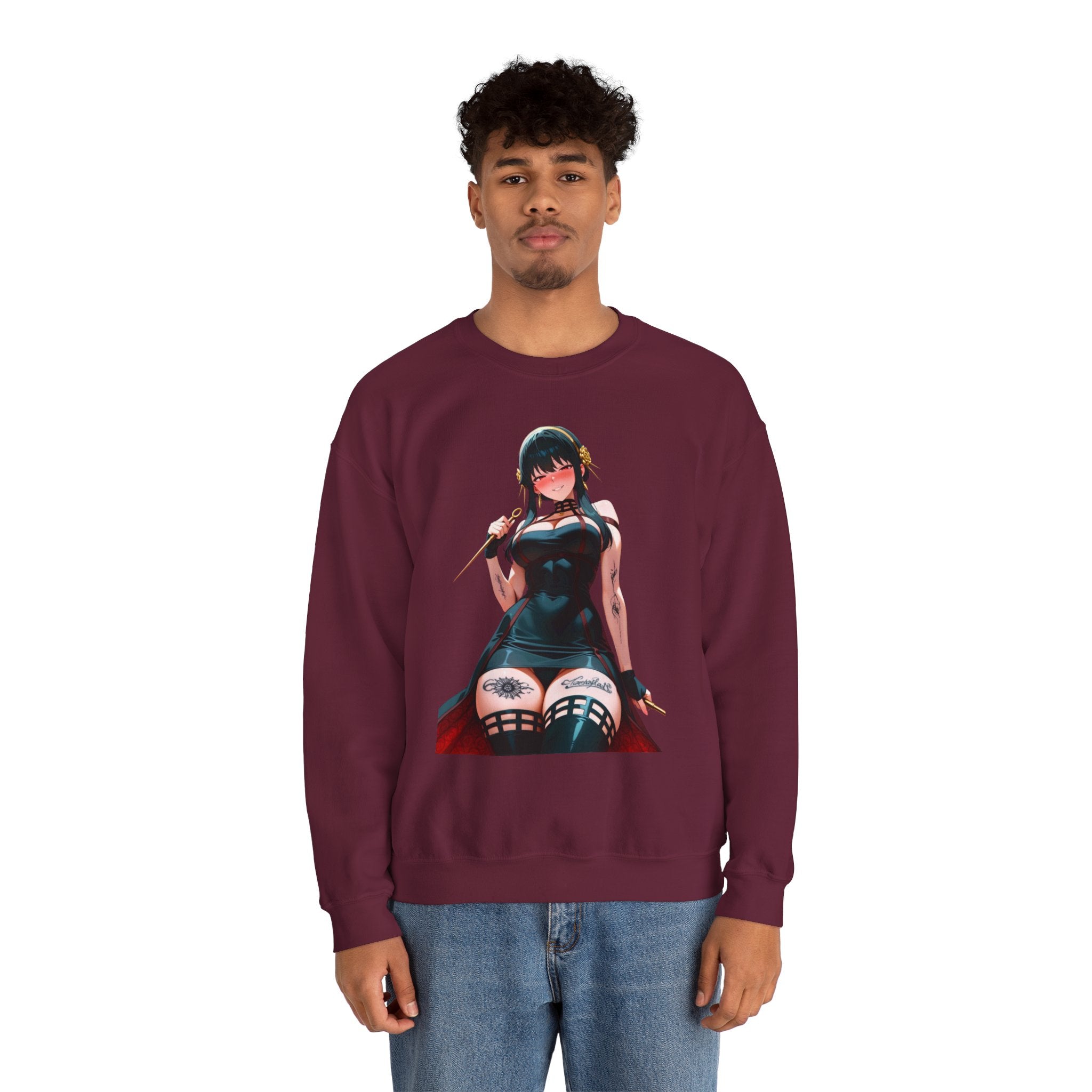 Yor Forger Assassin Gothic Tattooed Unisex Heavy Blend™ Crewneck Sweatshirt