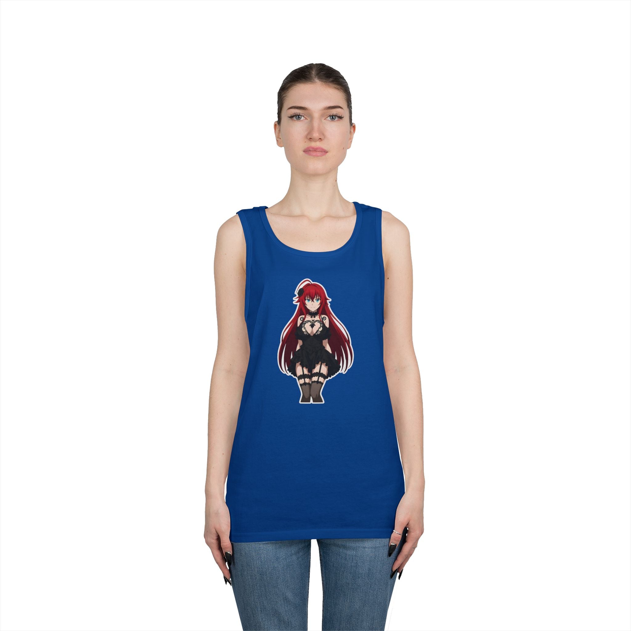 Rias Gremory Gothic Style Waifu Heavy Cotton Tank Top