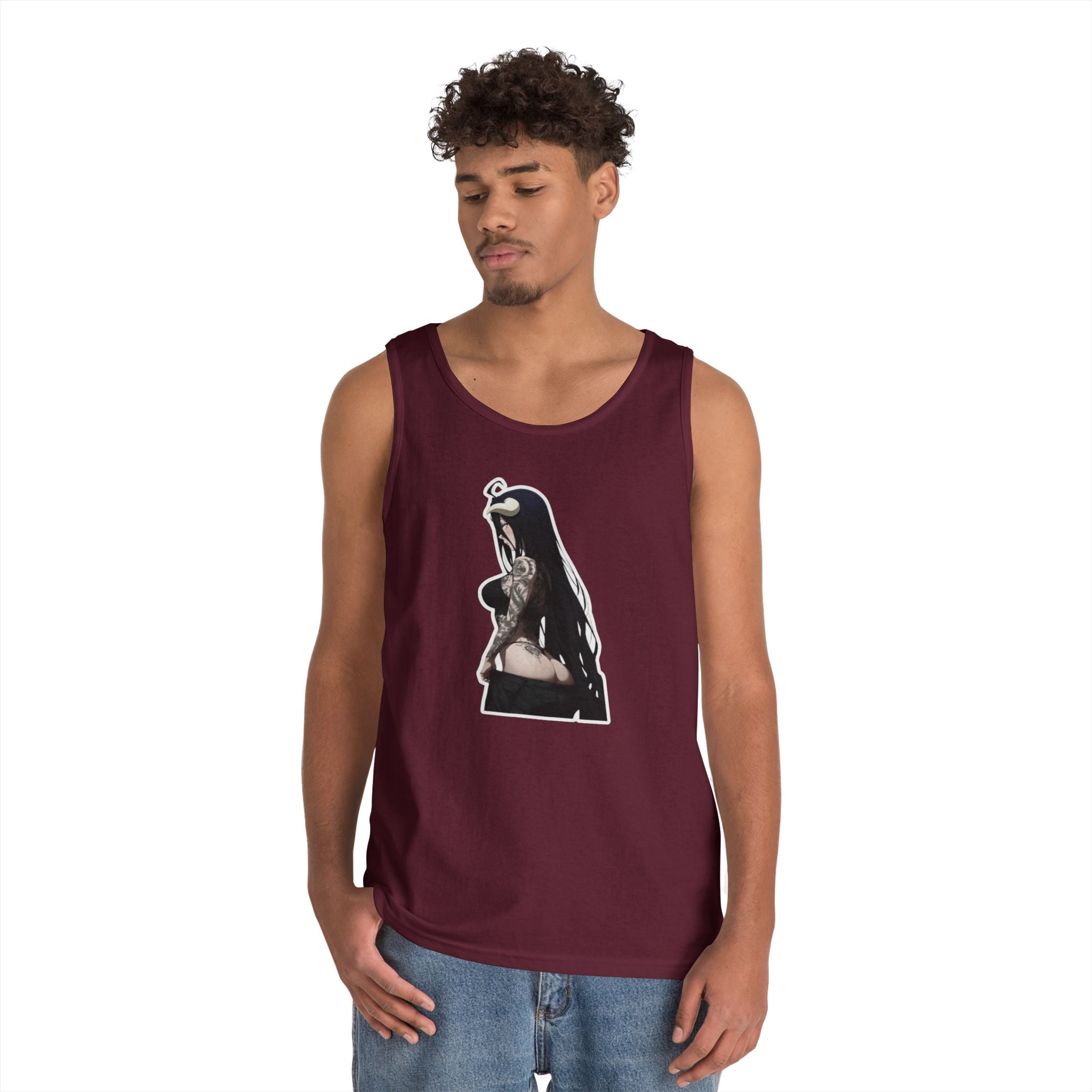 Albedo From Overlord Gothic Tattooed Heavy Cotton Tank Top