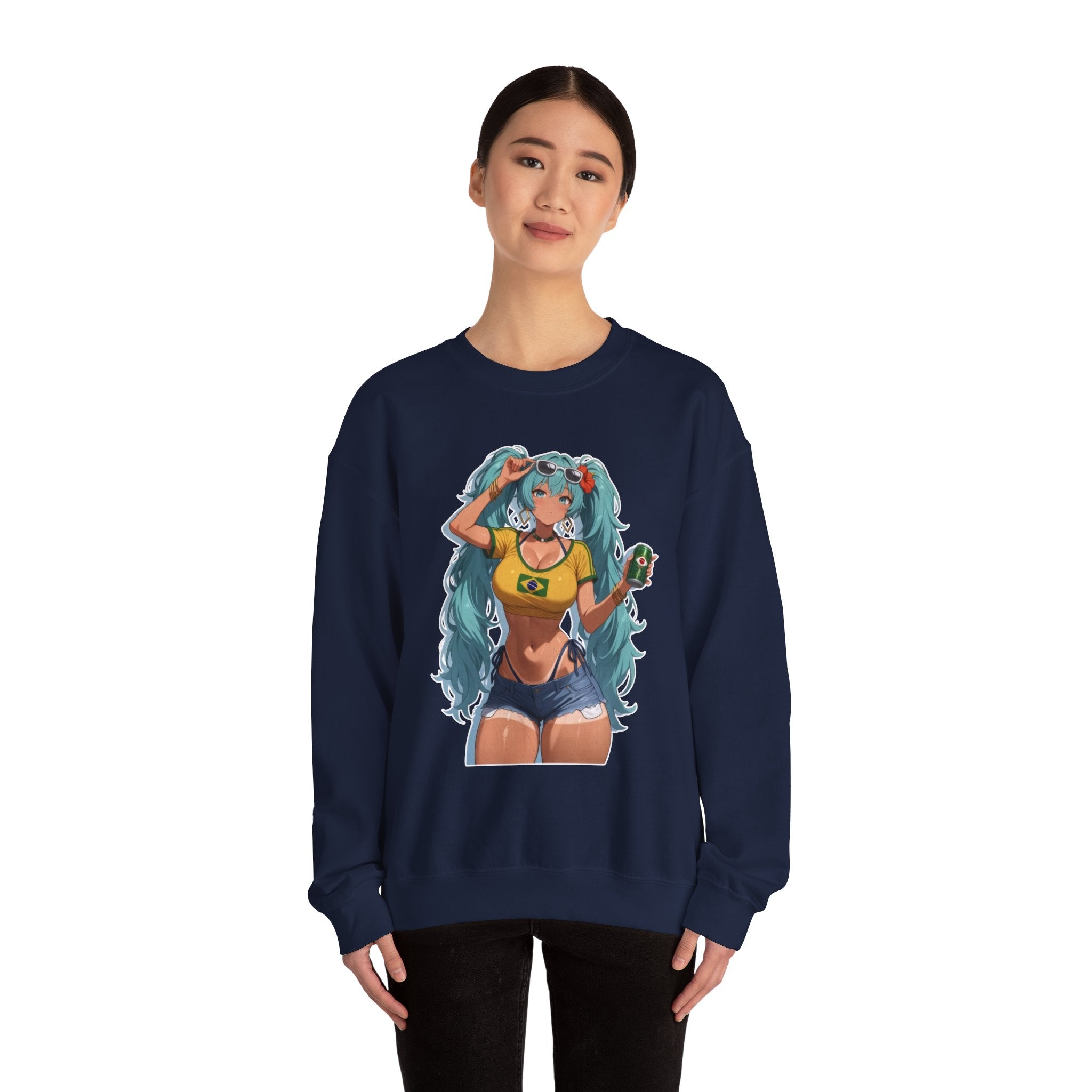 Hatsune Miku Brazil Girl Unisex Heavy Blend™ Crewneck Sweatshirt