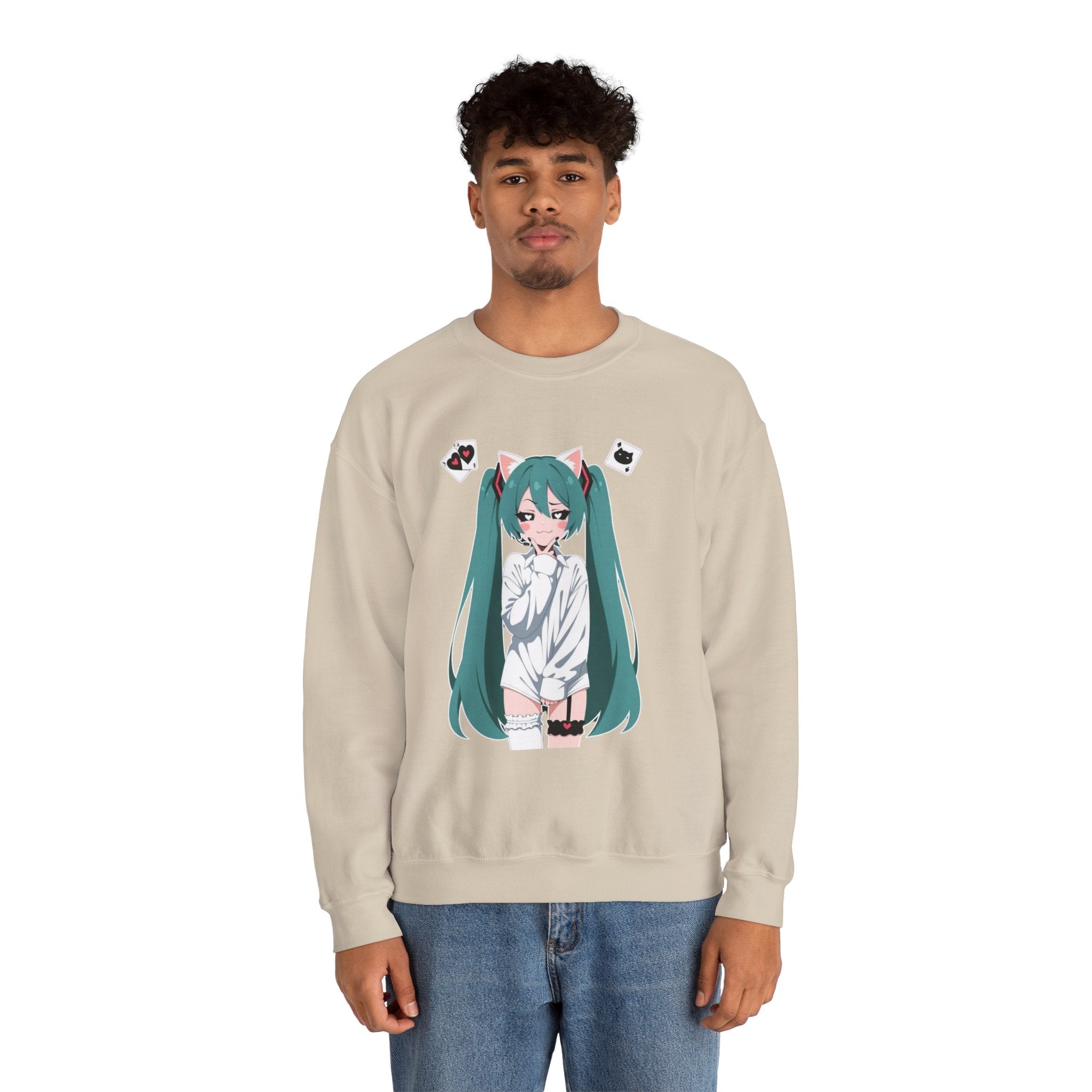 Hatsune Miku Catgirl Cute Unisex Heavy Blend™ Crewneck Sweatshirt