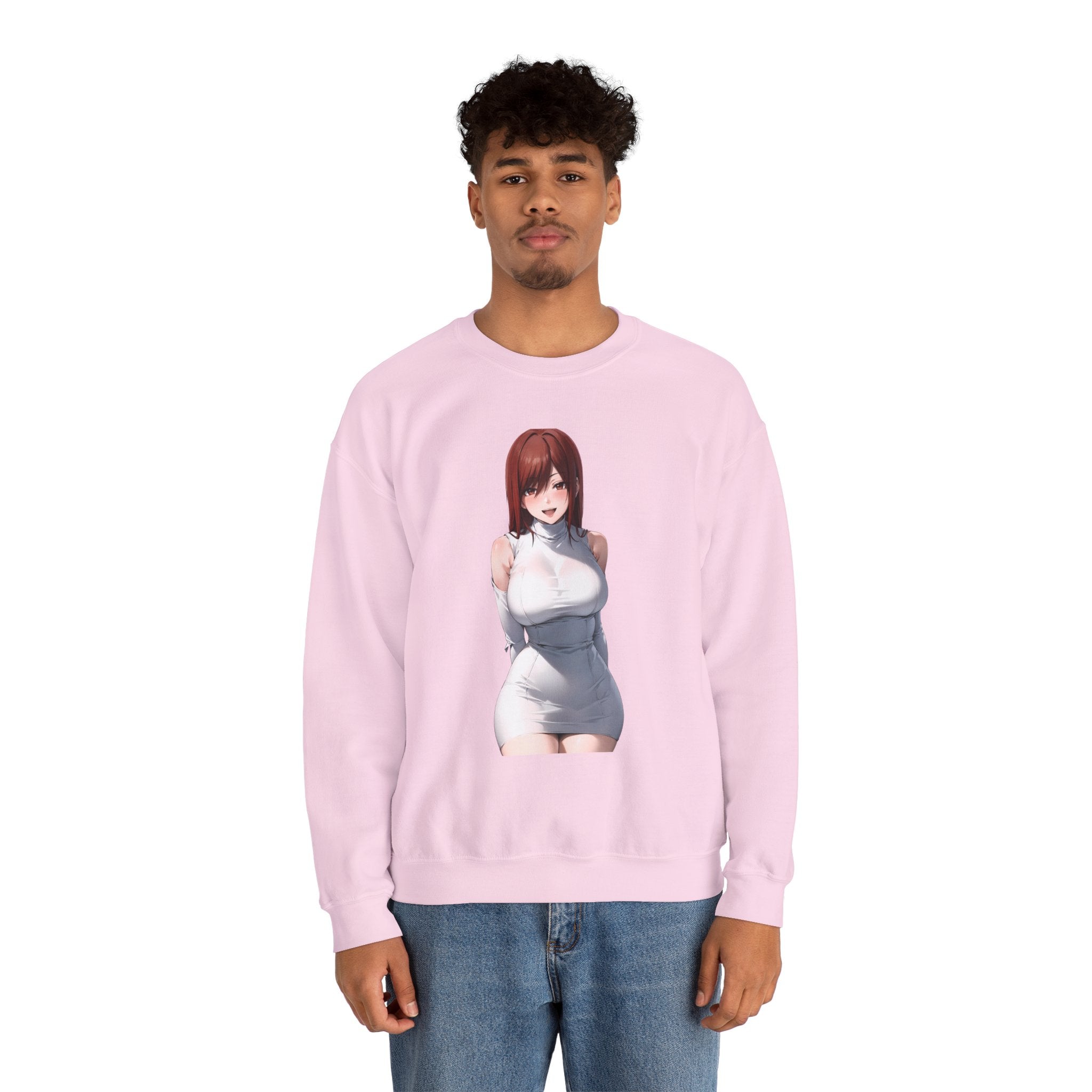 Ezra Scarlet Charming White Dress Anime Unisex Heavy Blend™ Crewneck Sweatshirt