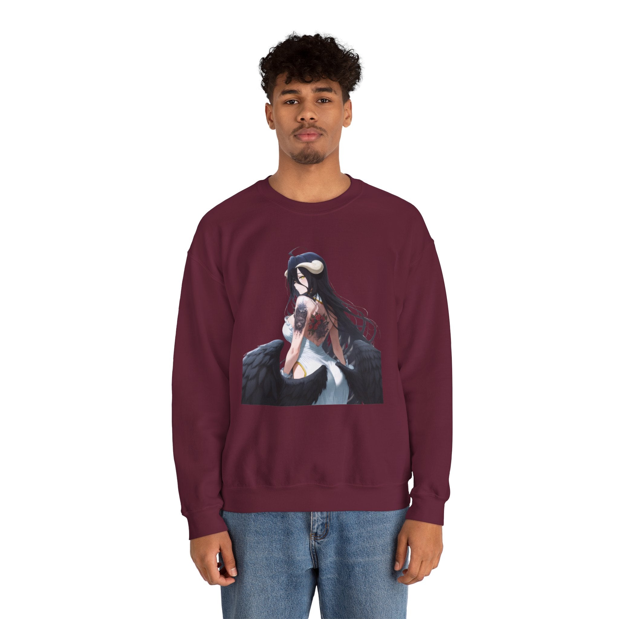 Gothic Albedo Overlord Waifu Unisex Heavy Blend™ Crewneck Sweatshirt
