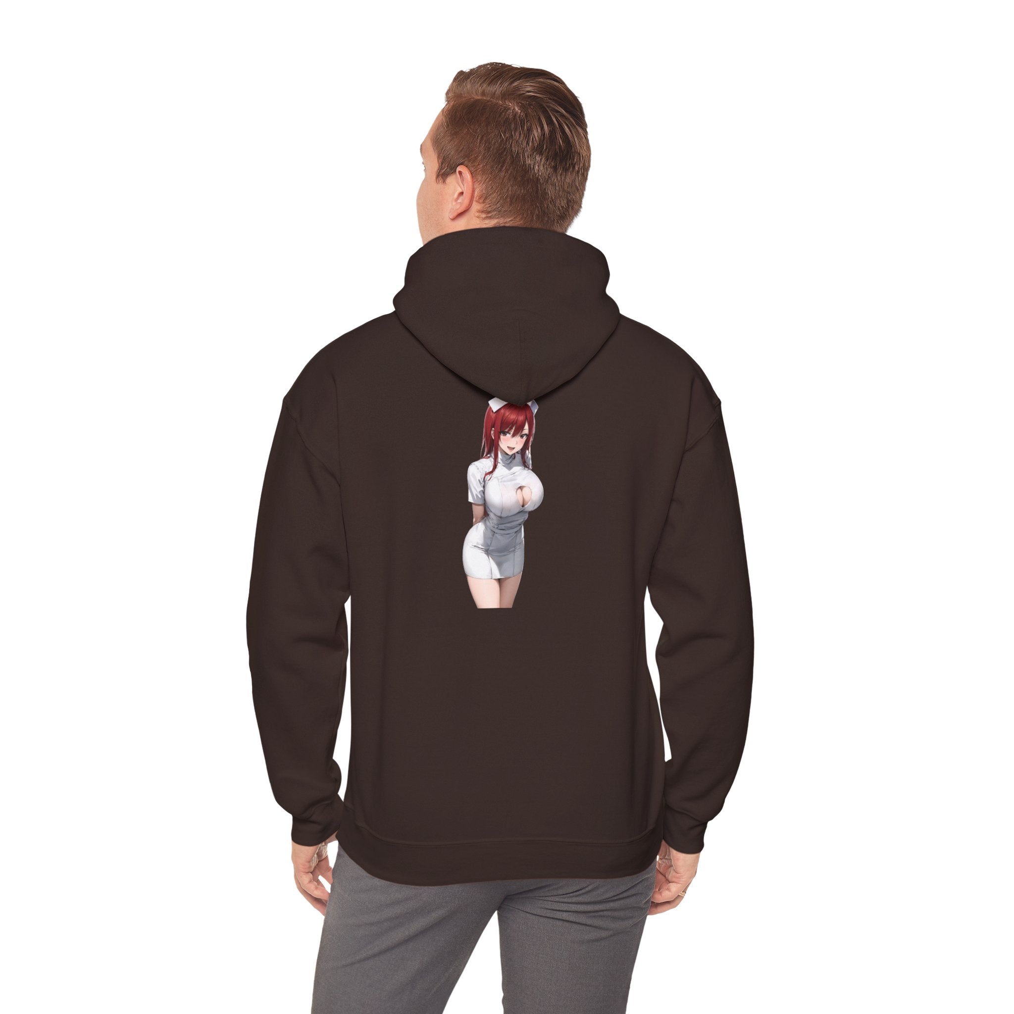 Ezra Scarlet Nurse Uniform Anime Unisex Heavy Blend™ Hooded Sweatshirt