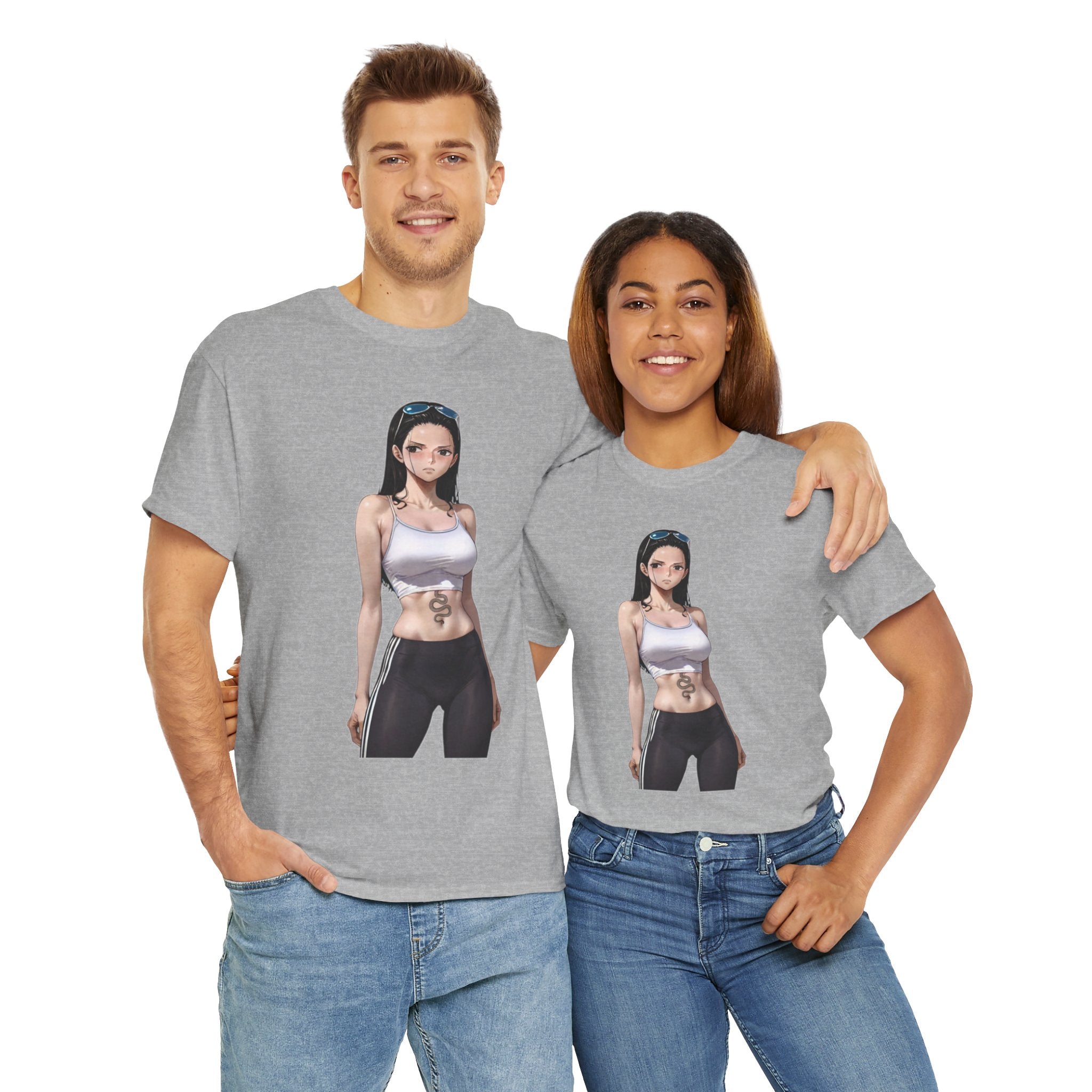 Nico Robin Sporty Snake Tattoo Anime Heavy Cotton Tee