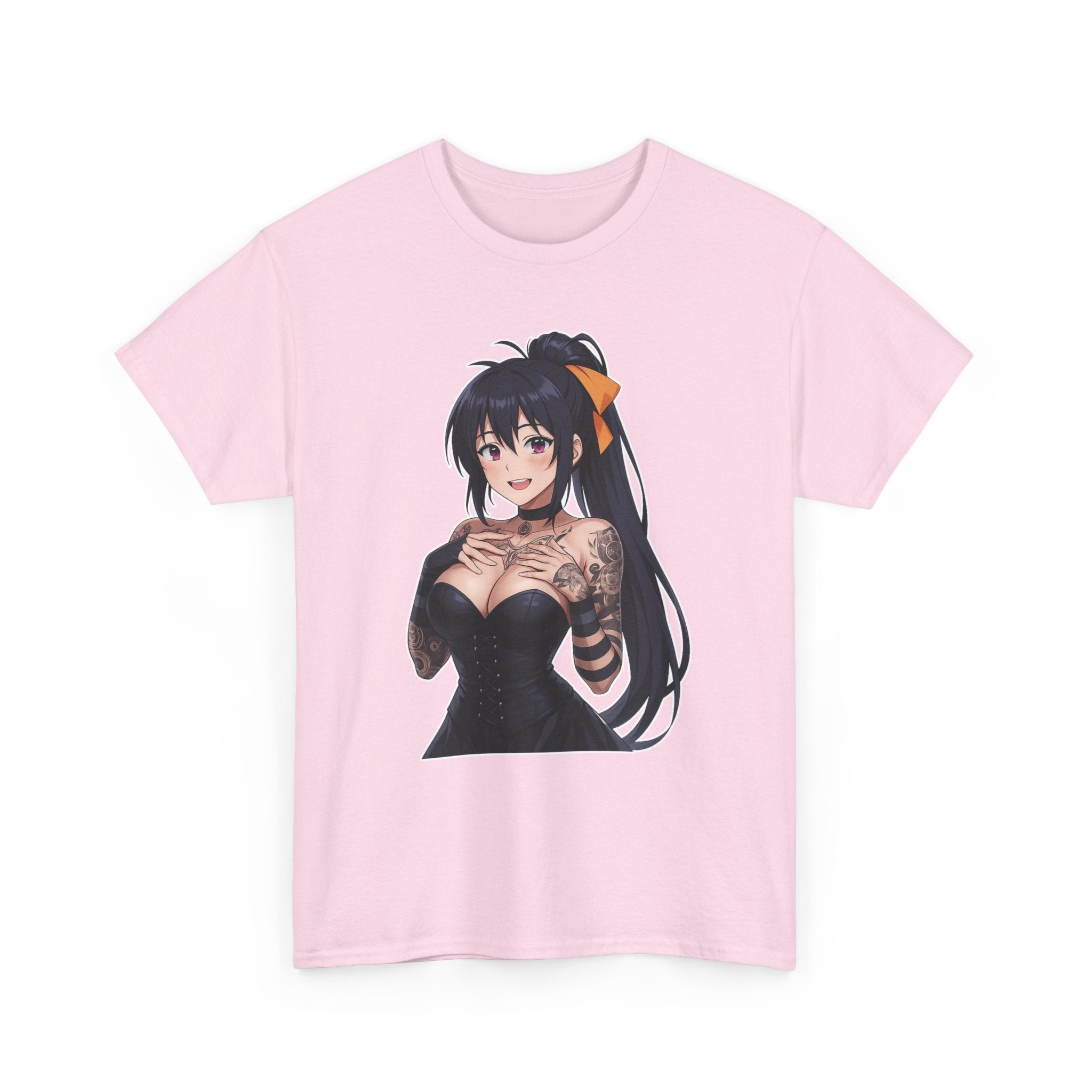 Gothic Style Akeno Himejima Tattoed Waifu Unisex Heavy Cotton Tee
