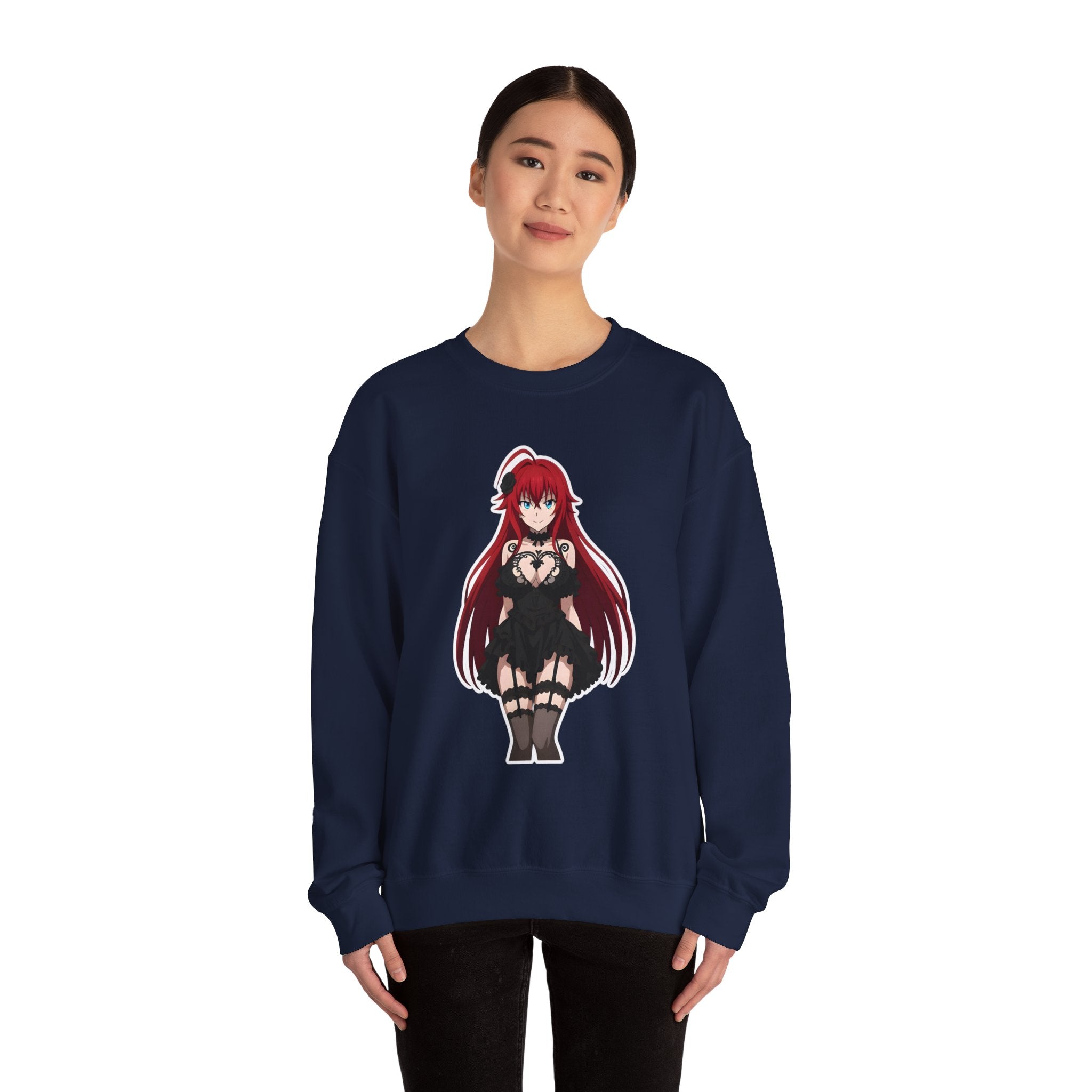 Rias Gremory Gothic Style Waifu Unisex Heavy Blend™ Crewneck Sweatshirt