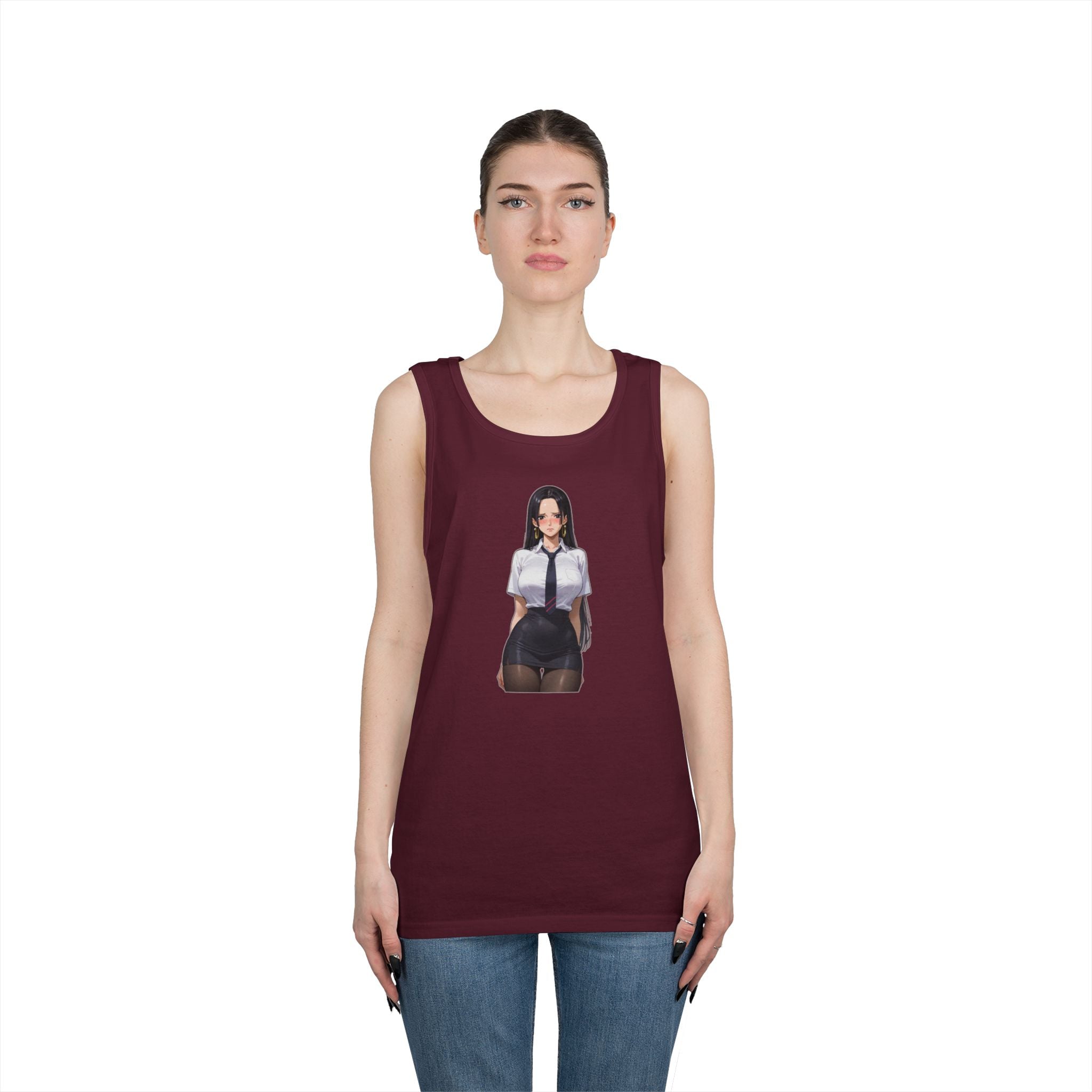 Nico Robin Office Lady Blushing Heavy Cotton Tank Top