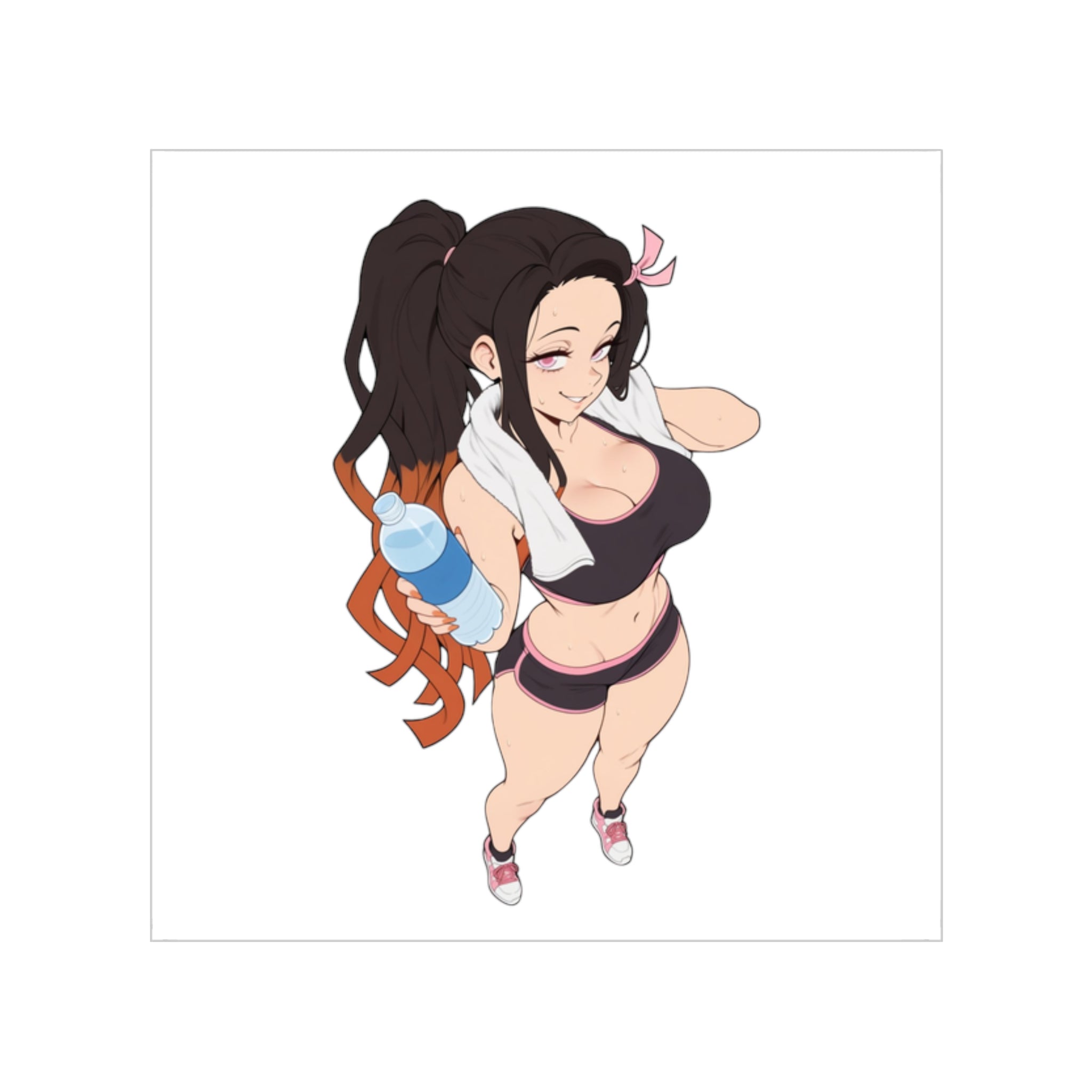 Nezuko Kamado Gym Clothes Sexy Waifu Sticker