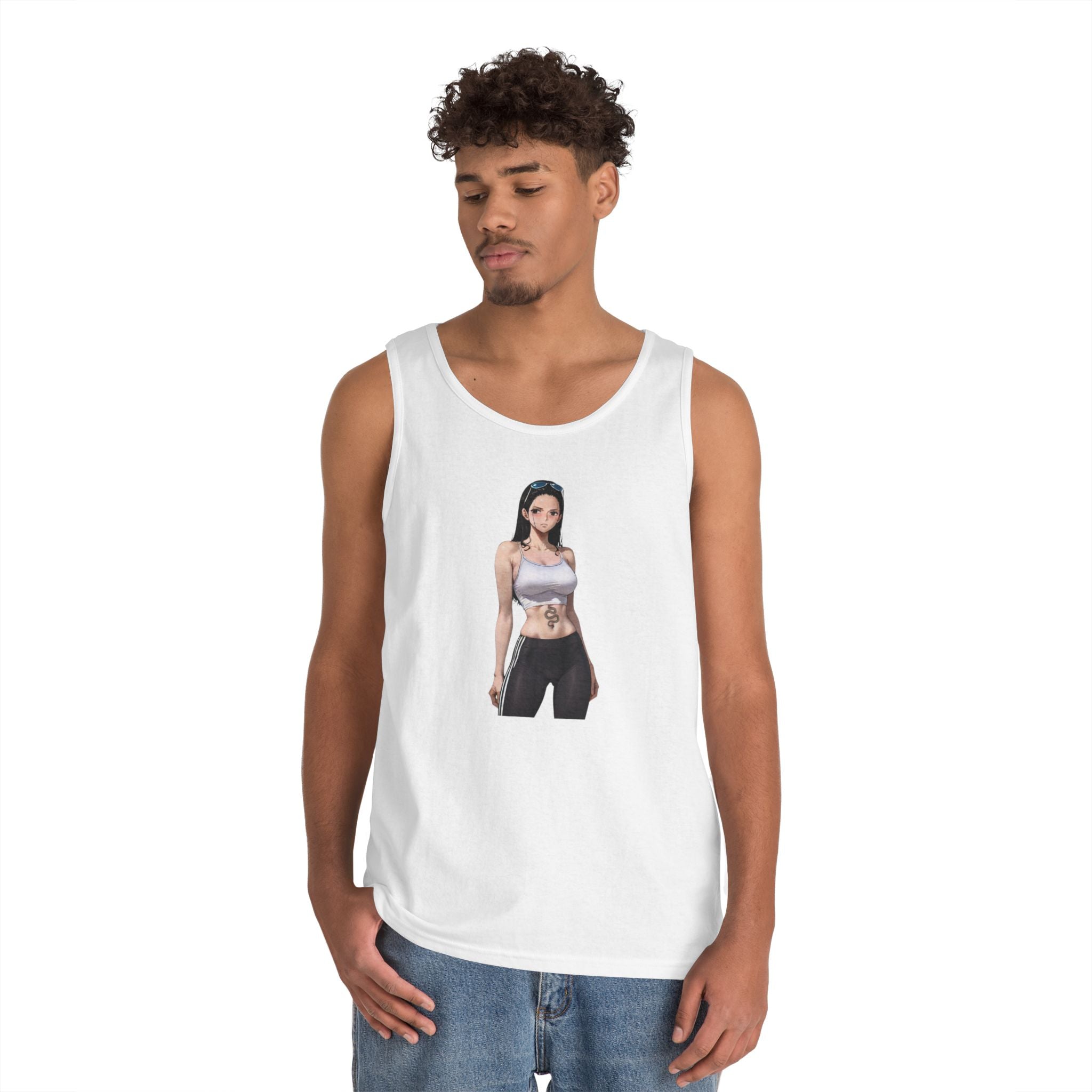 Nico Robin Sporty Snake Tattoo Anime Heavy Cotton Tank Top