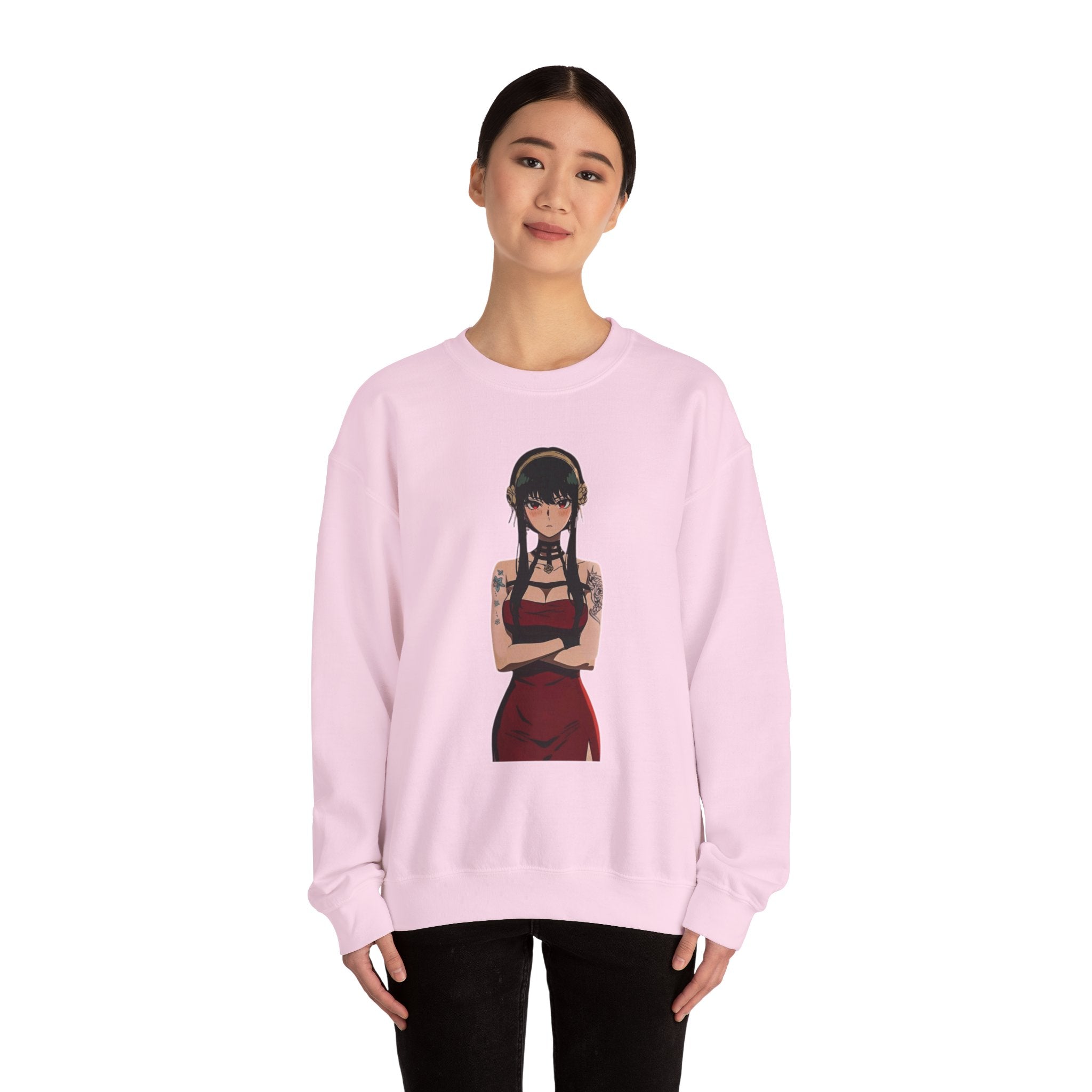 Yor Forger Elegant Tattooed Anime Unisex Heavy Blend™ Crewneck Sweatshirt