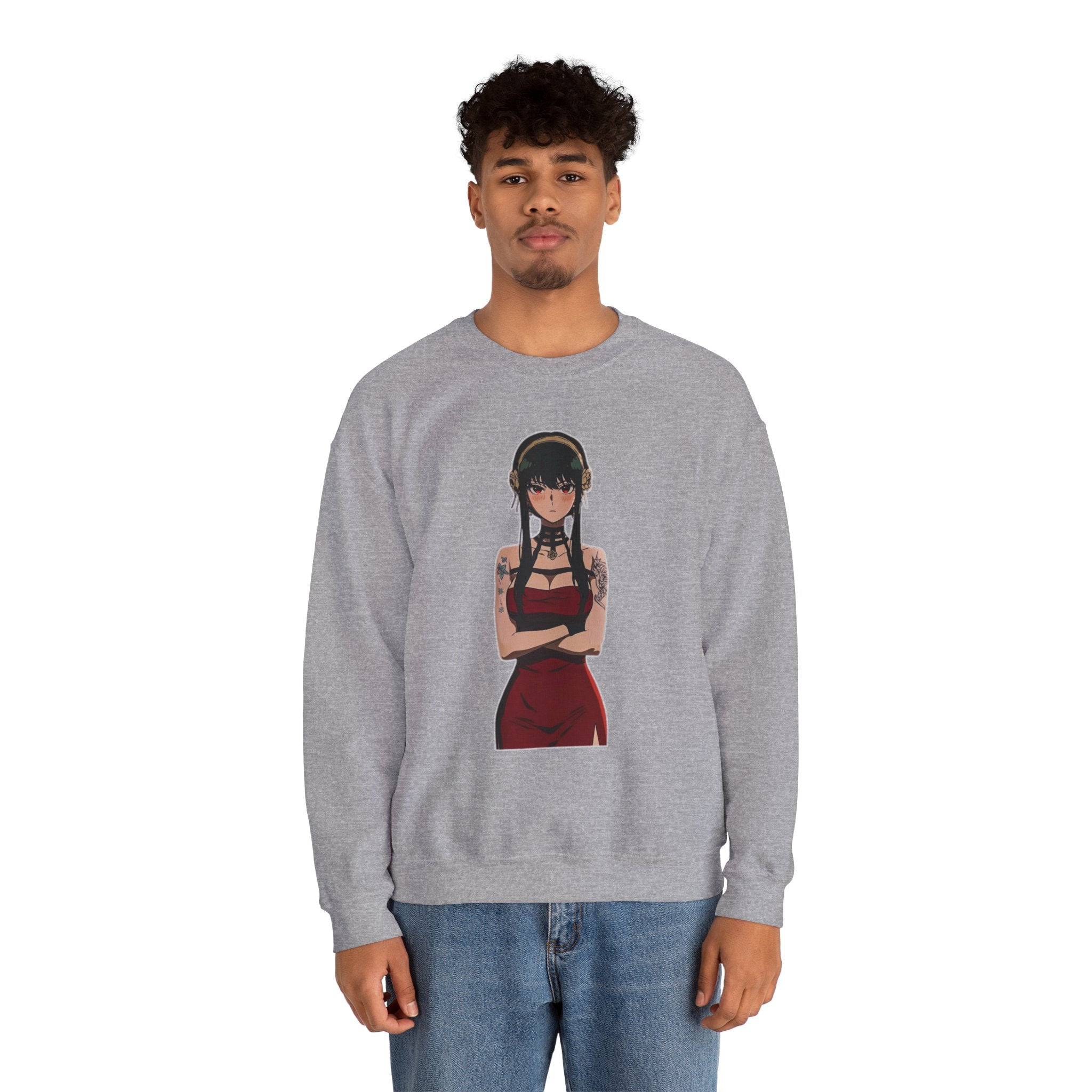 Yor Forger Elegant Tattooed Anime Unisex Heavy Blend™ Crewneck Sweatshirt