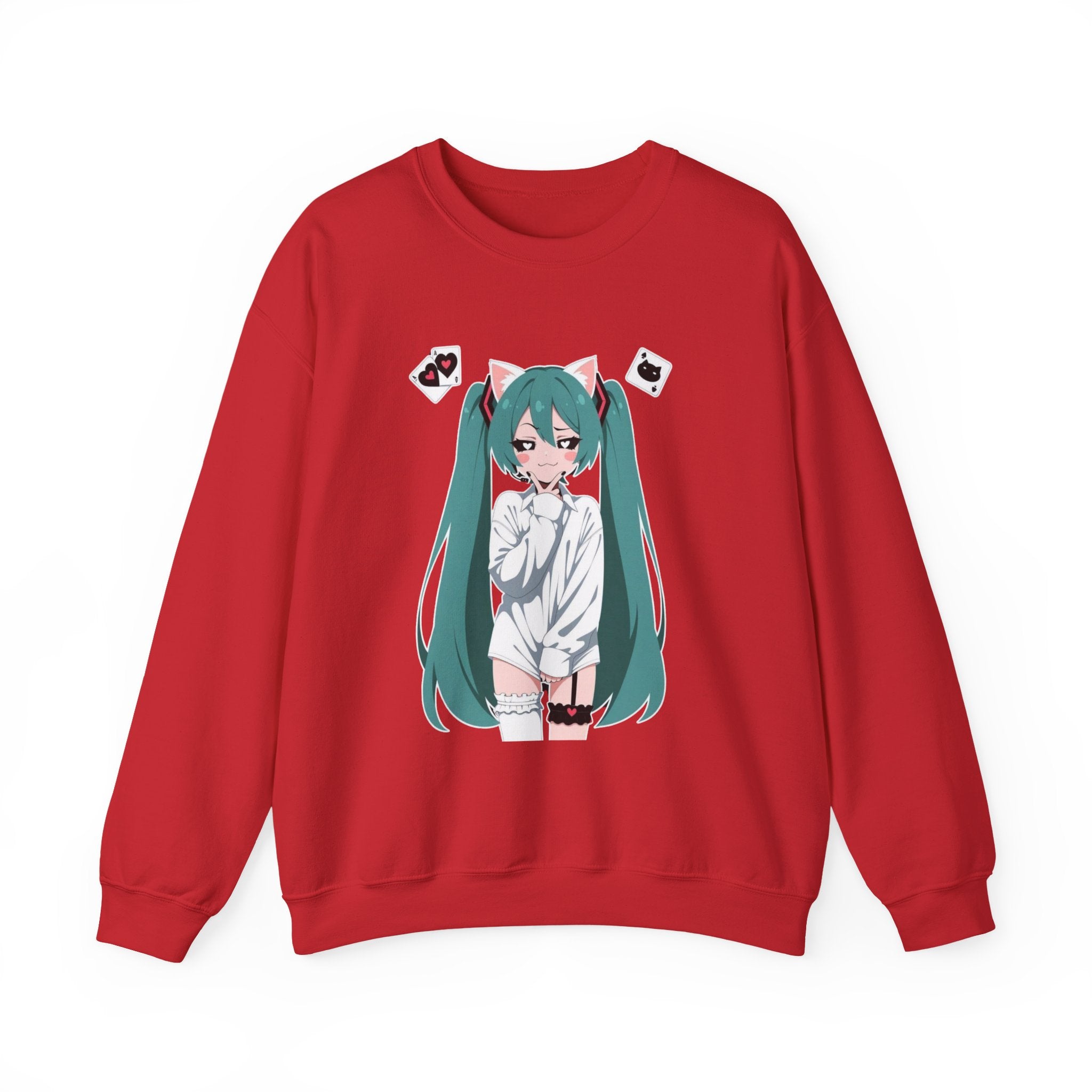 Hatsune Miku Catgirl Cute Unisex Heavy Blend™ Crewneck Sweatshirt