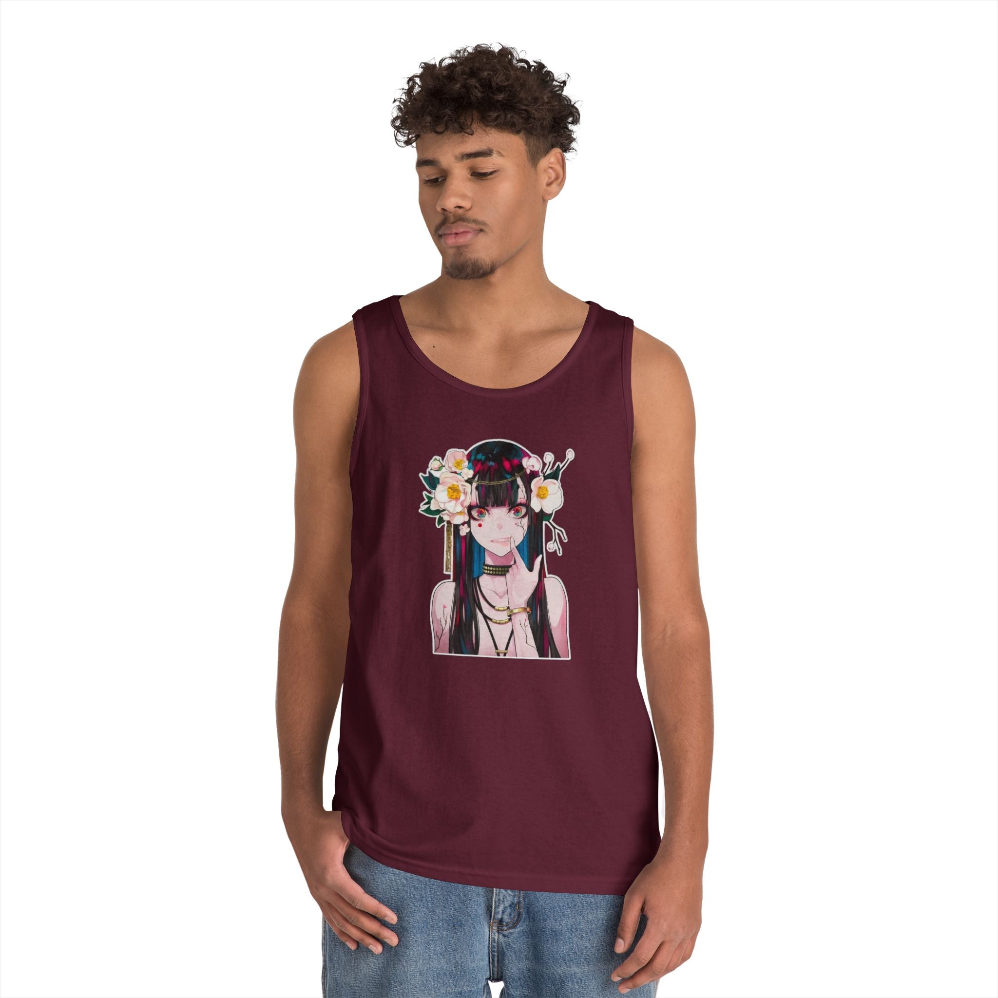 Vampire Girl Dark Fantasy Heavy Cotton Tank Top