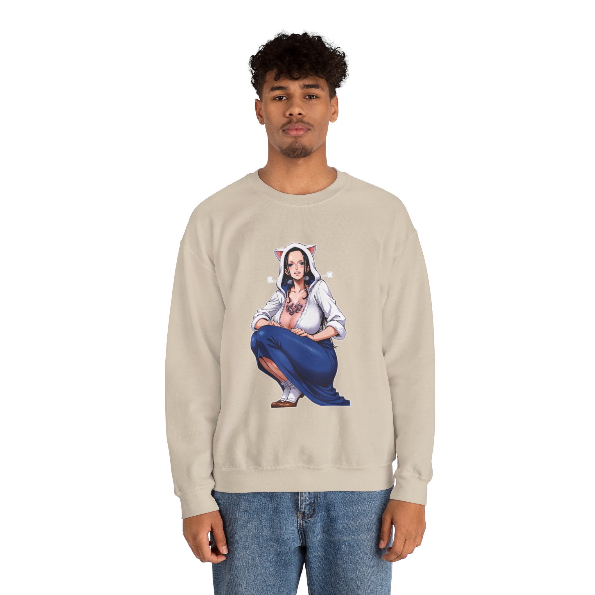 Nico Robin Catgirl Casual Anime Unisex Heavy Blend™ Crewneck Sweatshirt