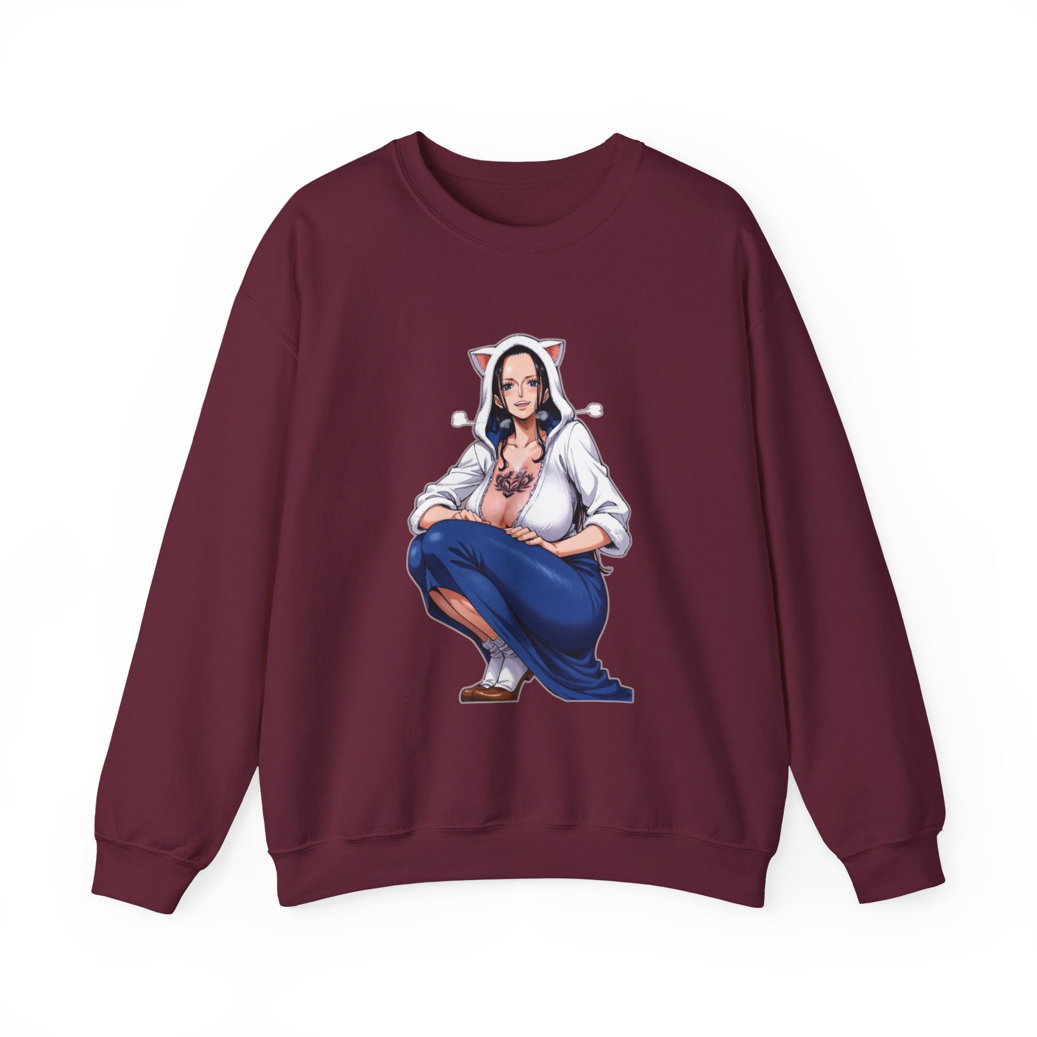 Nico Robin Catgirl Casual Anime Unisex Heavy Blend™ Crewneck Sweatshirt