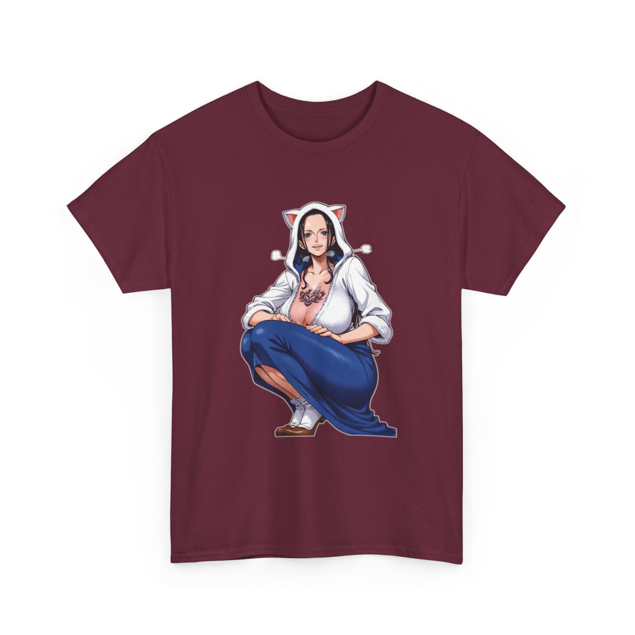 Nico Robin Catgirl Casual Anime Heavy Cotton Tee