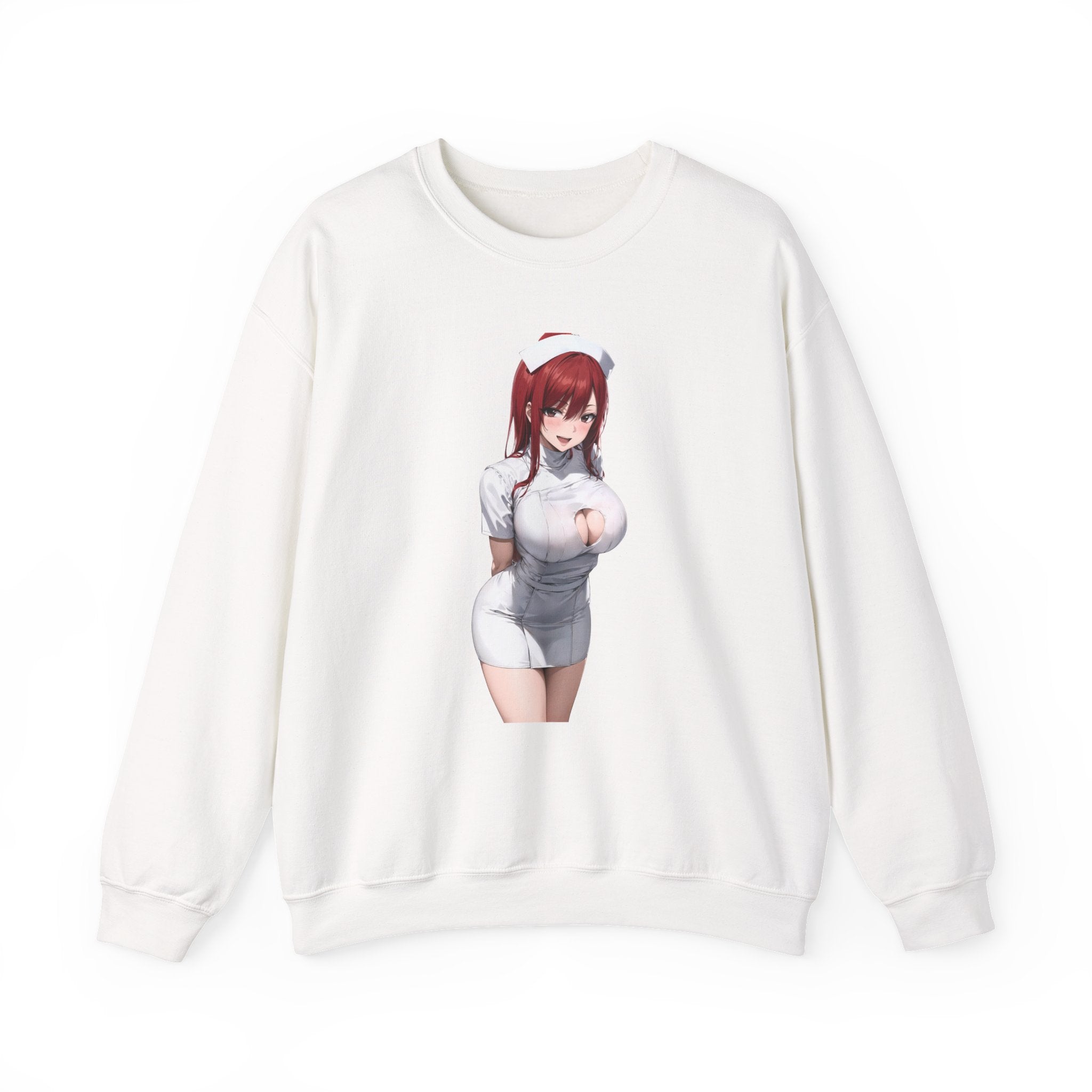 Ezra Scarlet Nurse Uniform Anime Unisex Heavy Blend™ Crewneck Sweatshirt