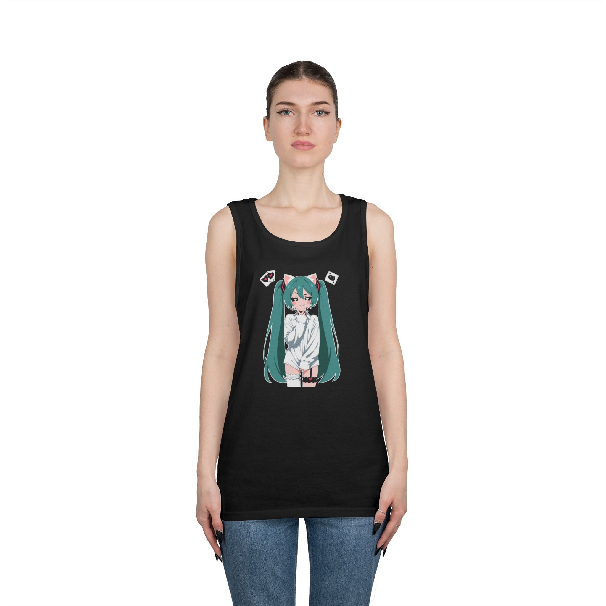 Hatsune Miku Catgirl Cute Heavy Cotton Tank Top