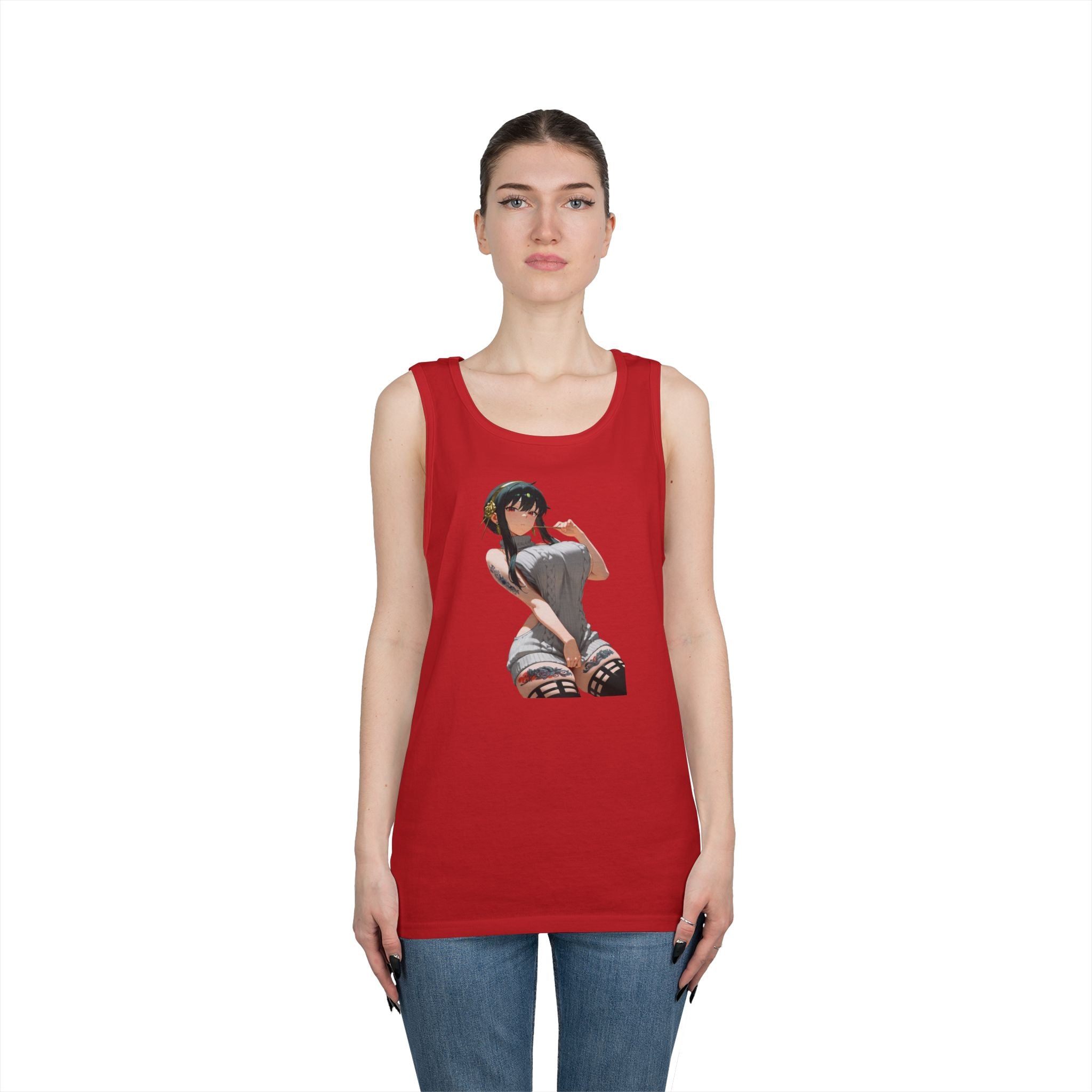 Yor Forger Sexy Tattooed Anime Heavy Cotton Tank Top