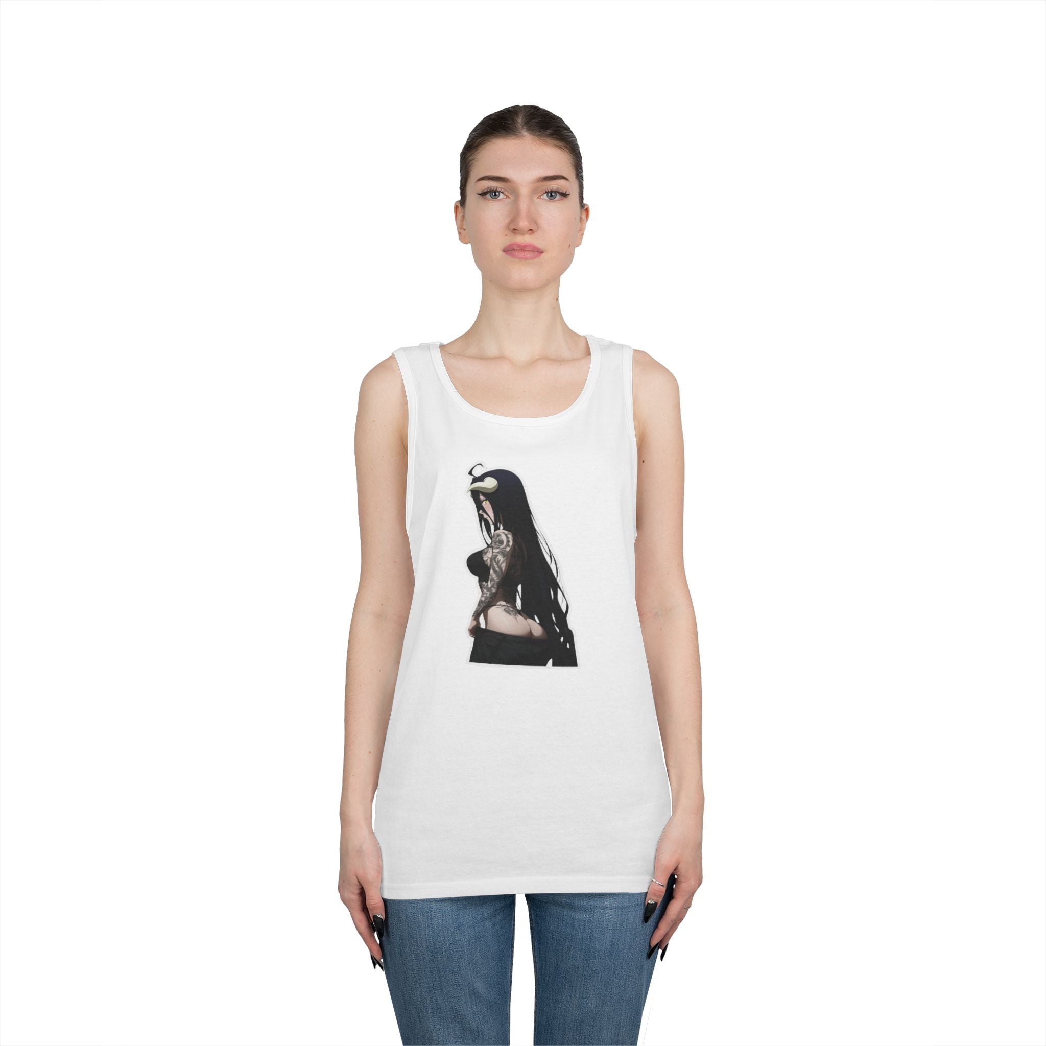 Albedo From Overlord Gothic Tattooed Heavy Cotton Tank Top